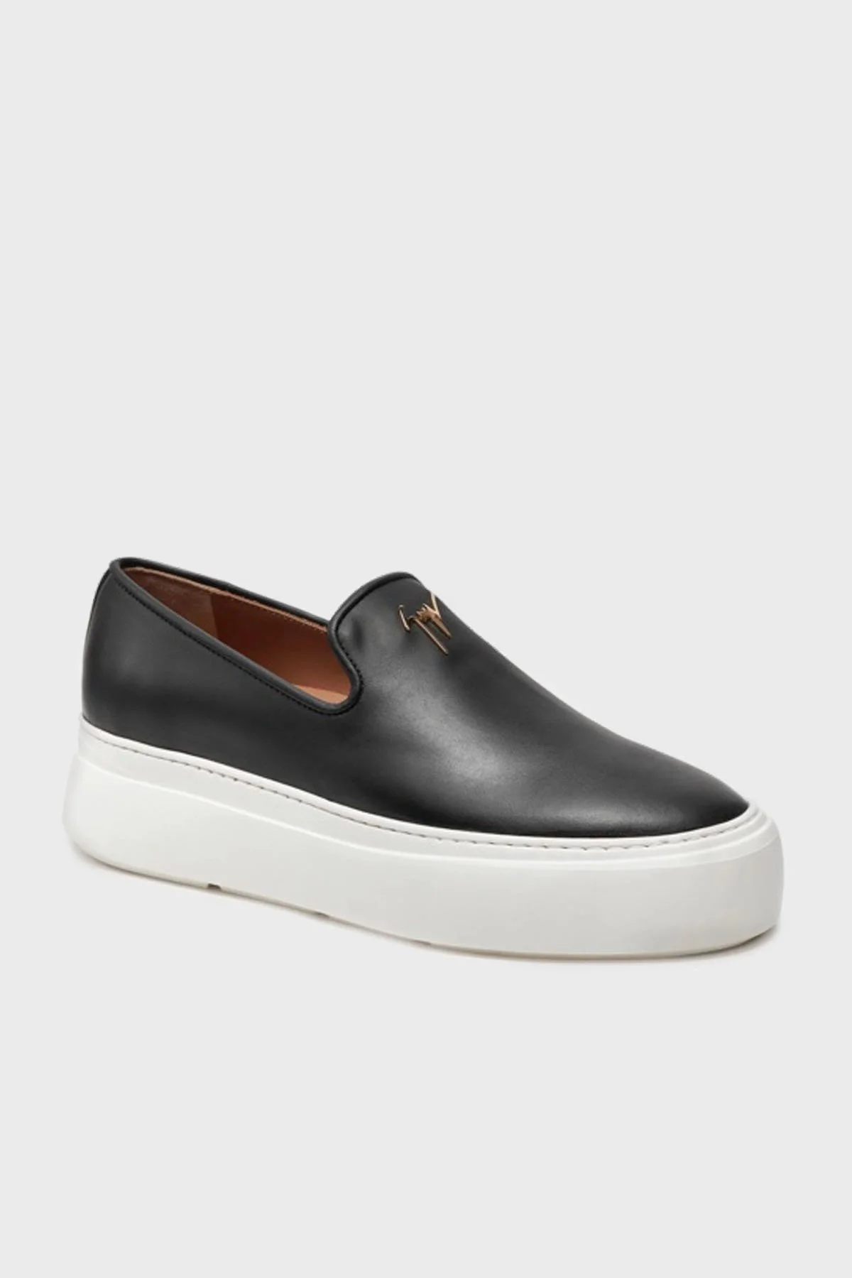 Giuseppe Zanotti Logolu Hakiki Deri Kalın Tabanlı Loafer Erkek Ayakkabı EU40011-013 SİYAH - 8