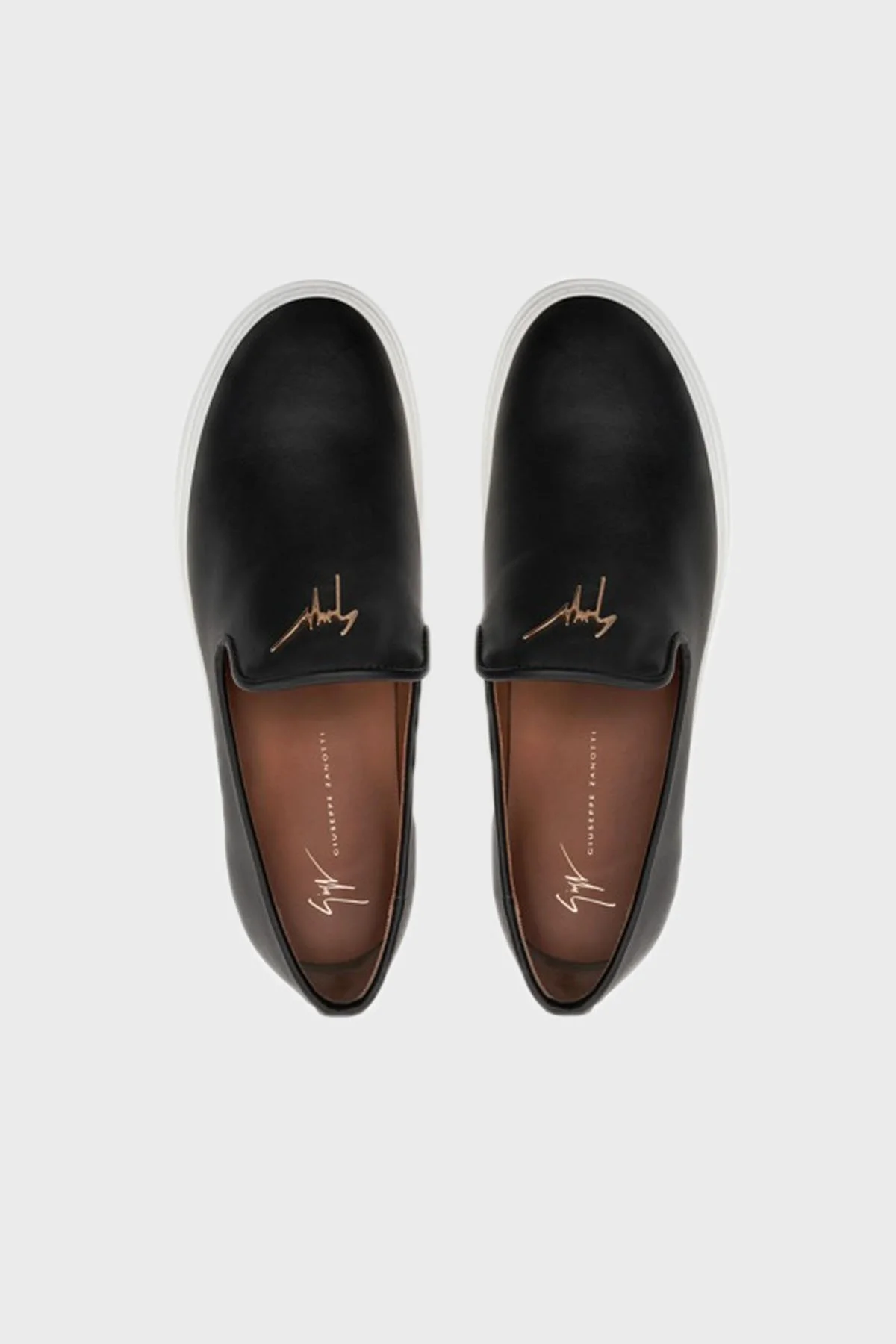 Giuseppe Zanotti Logolu Hakiki Deri Kalın Tabanlı Loafer Erkek Ayakkabı EU40011-013 SİYAH - 10