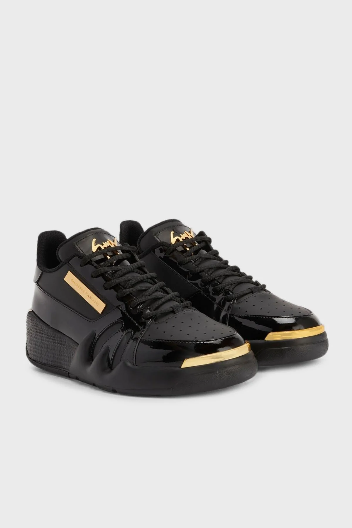 Giuseppe Zanotti Logolu Hakiki Deri Sneaker Erkek Ayakkabı RM40002-002 SİYAH - 6