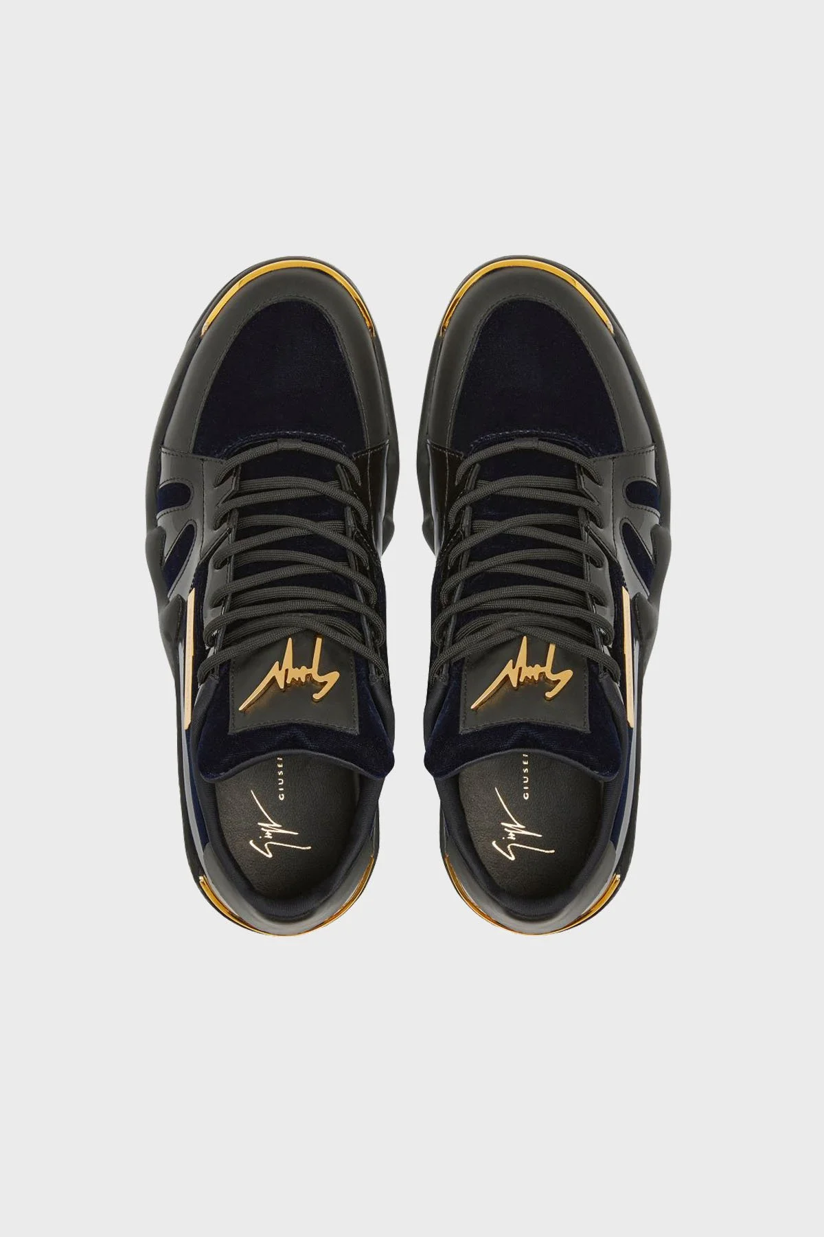 Giuseppe Zanotti Logolu Hakiki Deri Sneaker Erkek Ayakkabı RU20063-001 LACİVERT-SİYAH - 3