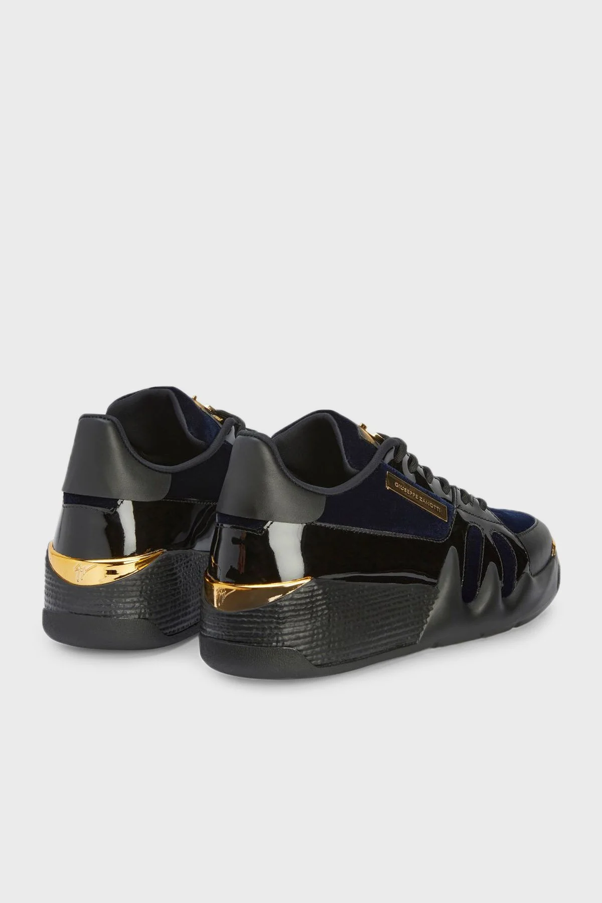 Giuseppe Zanotti Logolu Hakiki Deri Sneaker Erkek Ayakkabı RU20063-001 LACİVERT-SİYAH - 4