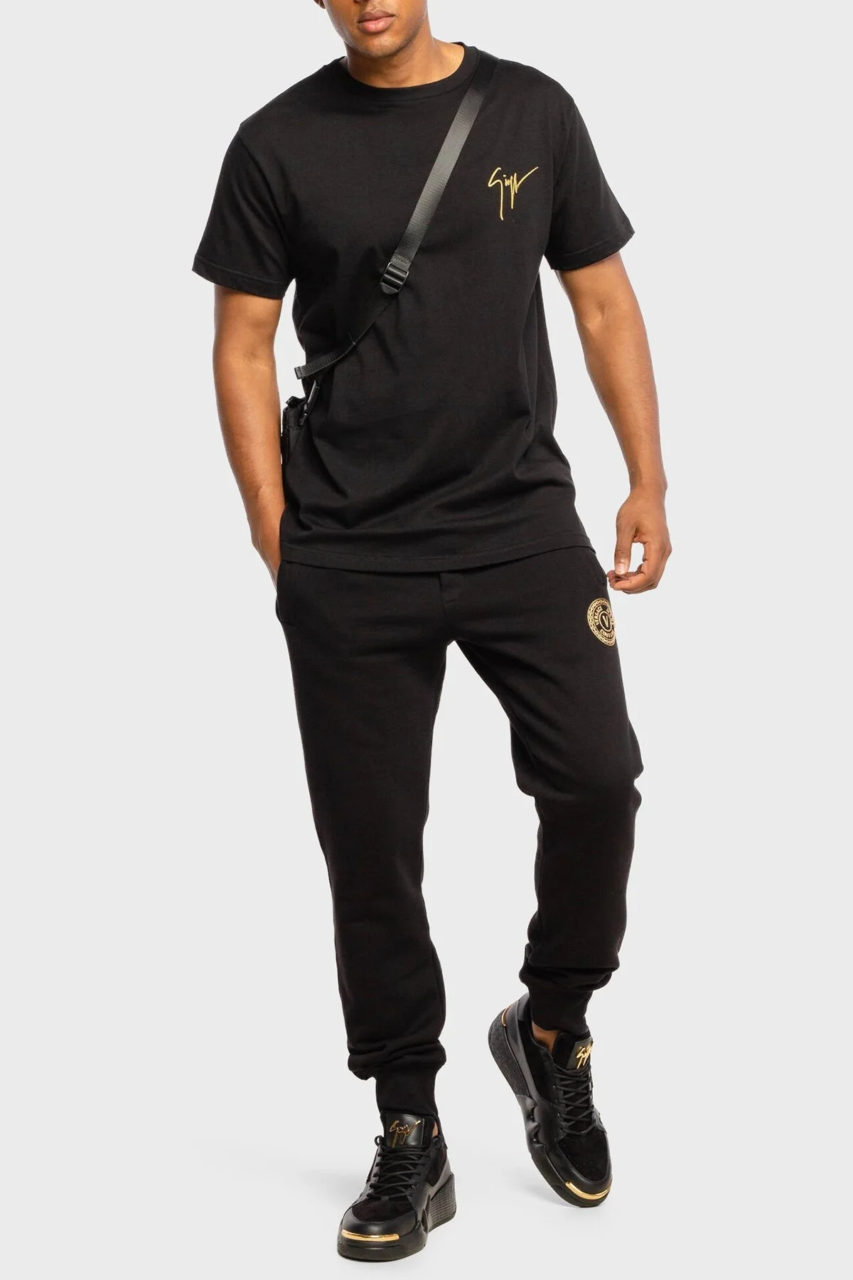 Giuseppe Zanotti Logolu Pamuklu Regular Fit Bisiklet Yaka Erkek T Shirt IRU0007-001 SİYAH - 2