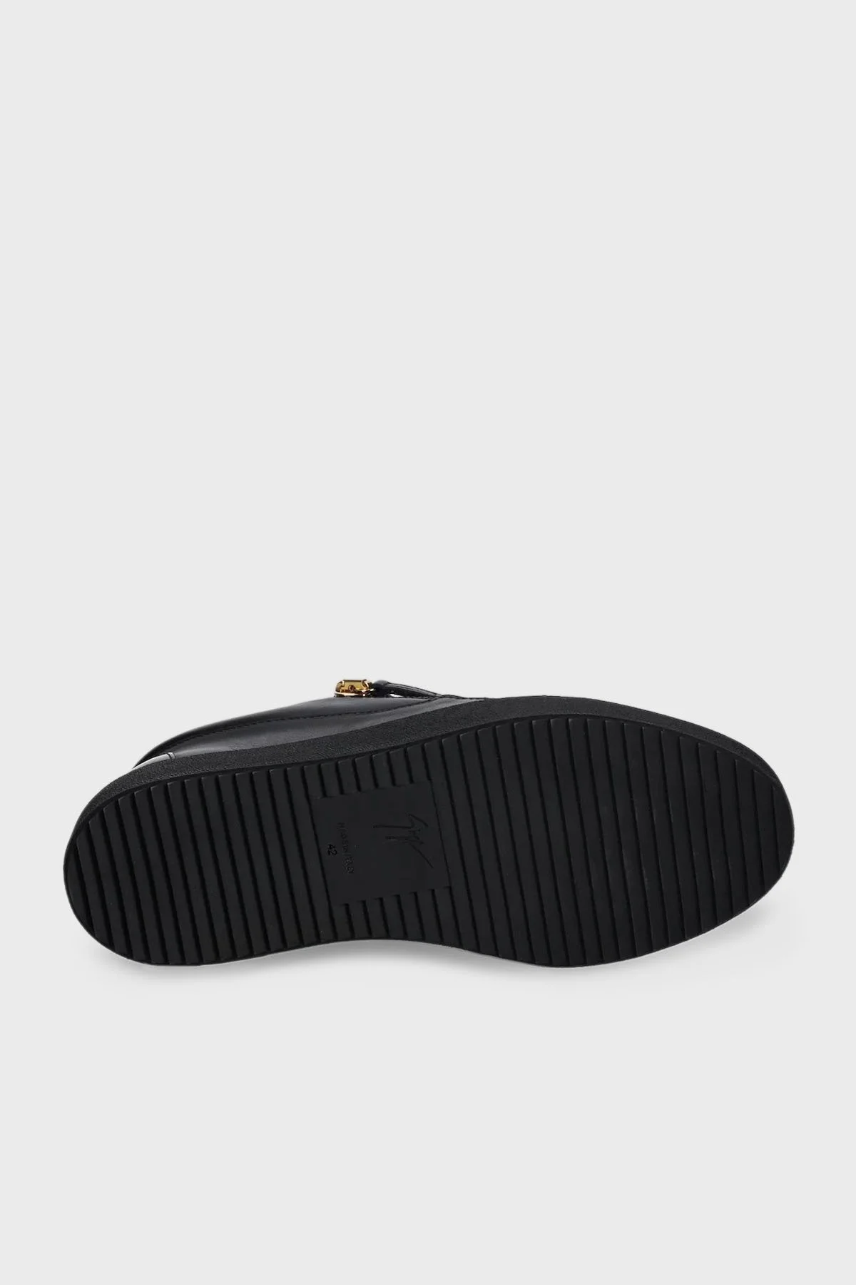 Giuseppe Zanotti Logolu Rugan Detaylı Deri Sneaker Erkek Ayakkabı RU50000-003 SİYAH - 5