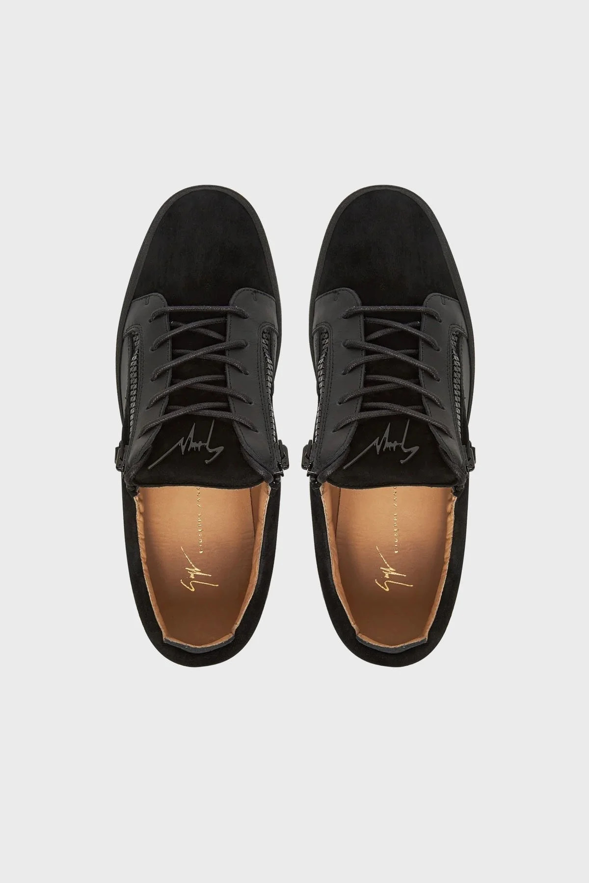 Giuseppe Zanotti Logolu Süet Detaylı Sneaker Erkek Ayakkabı RU40037-001 SİYAH - 3