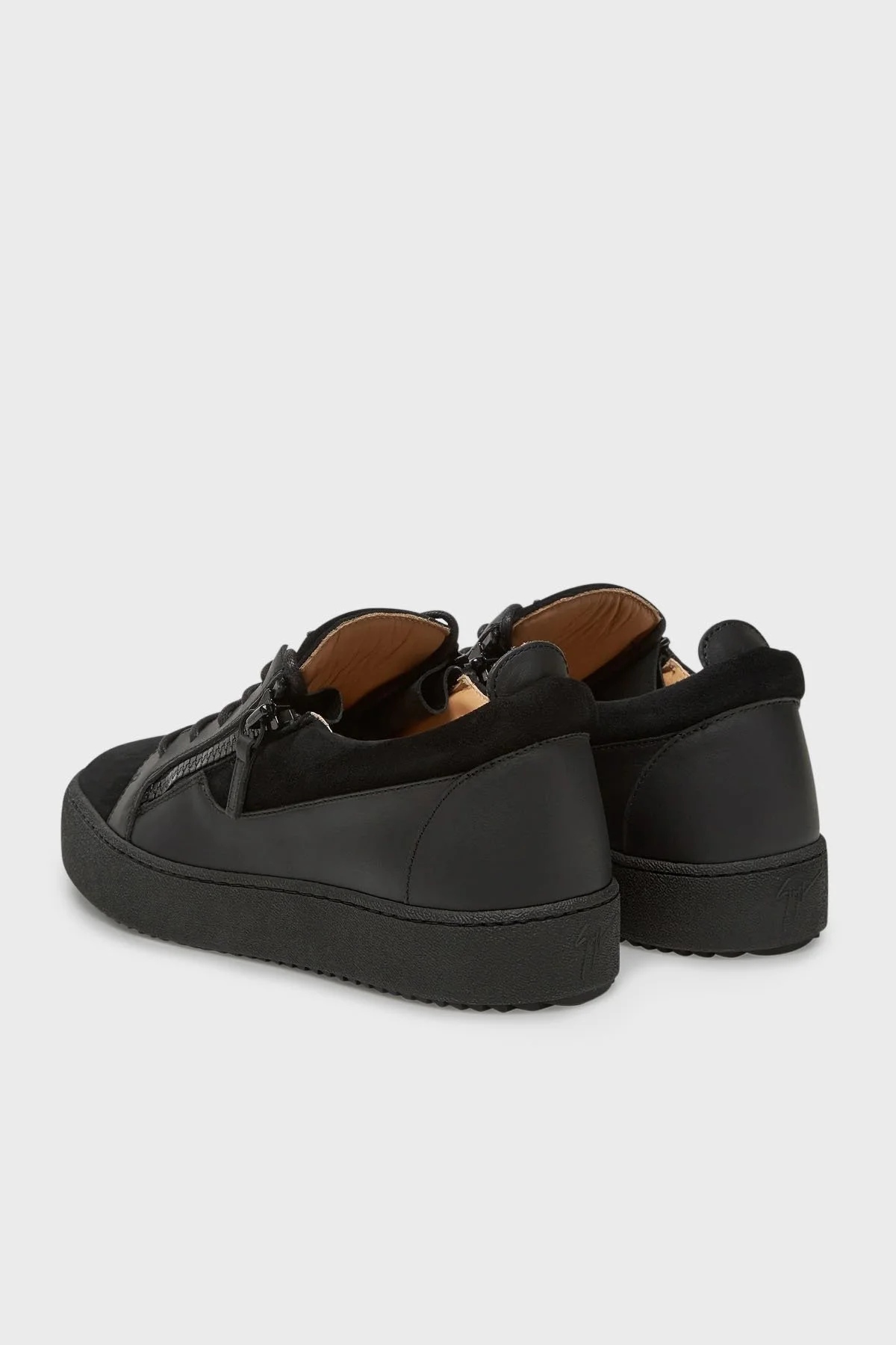 Giuseppe Zanotti Logolu Süet Detaylı Sneaker Erkek Ayakkabı RU40037-001 SİYAH - 4