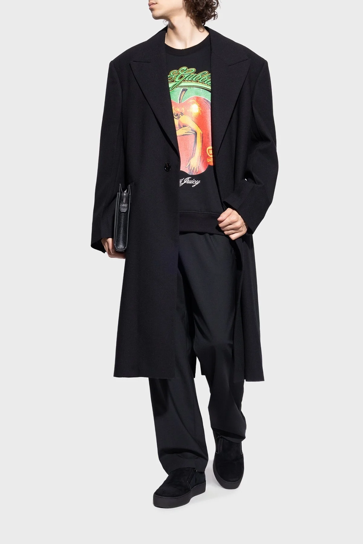 Giuseppe Zanotti Logolu Süet Kalın Tabanlı Sneaker Erkek Ayakkabı RU50025-001 SİYAH - 3