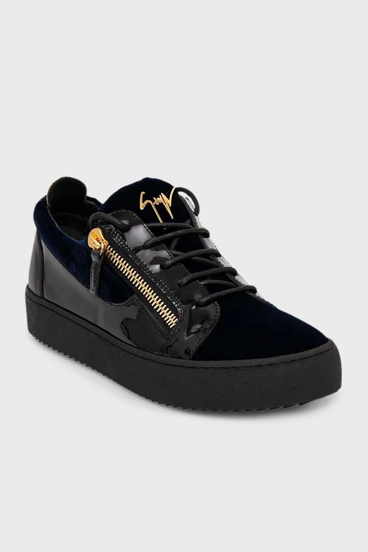Giuseppe Zanotti Rugan ve Süet Detaylı Sneaker Erkek Ayakkabı RU00092-002 SİYAH - 2