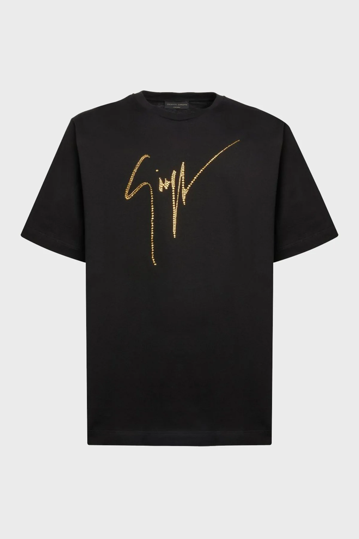 Giuseppe Zanotti Taş Logolu Pamuklu Regular Fit Erkek T Shirt IRU2003-001 SİYAH - 10