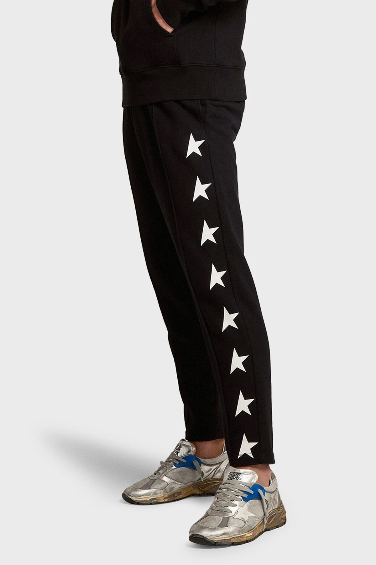 Golden Goose % 100 Pamuk Nervür Dikişli Normal Bel Regular Fit Jogger Erkek Pantolon GMP00877.P000532.80203 SİYAH - 1