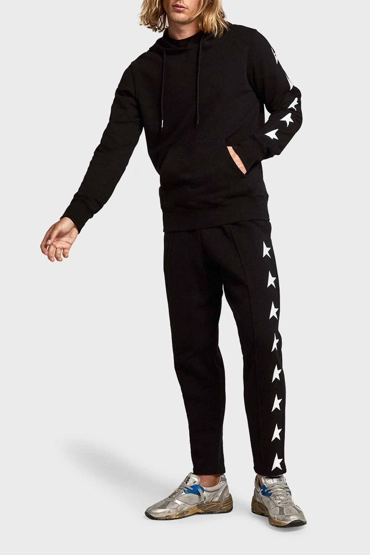 Golden Goose % 100 Pamuk Nervür Dikişli Normal Bel Regular Fit Jogger Erkek Pantolon GMP00877.P000532.80203 SİYAH - 2