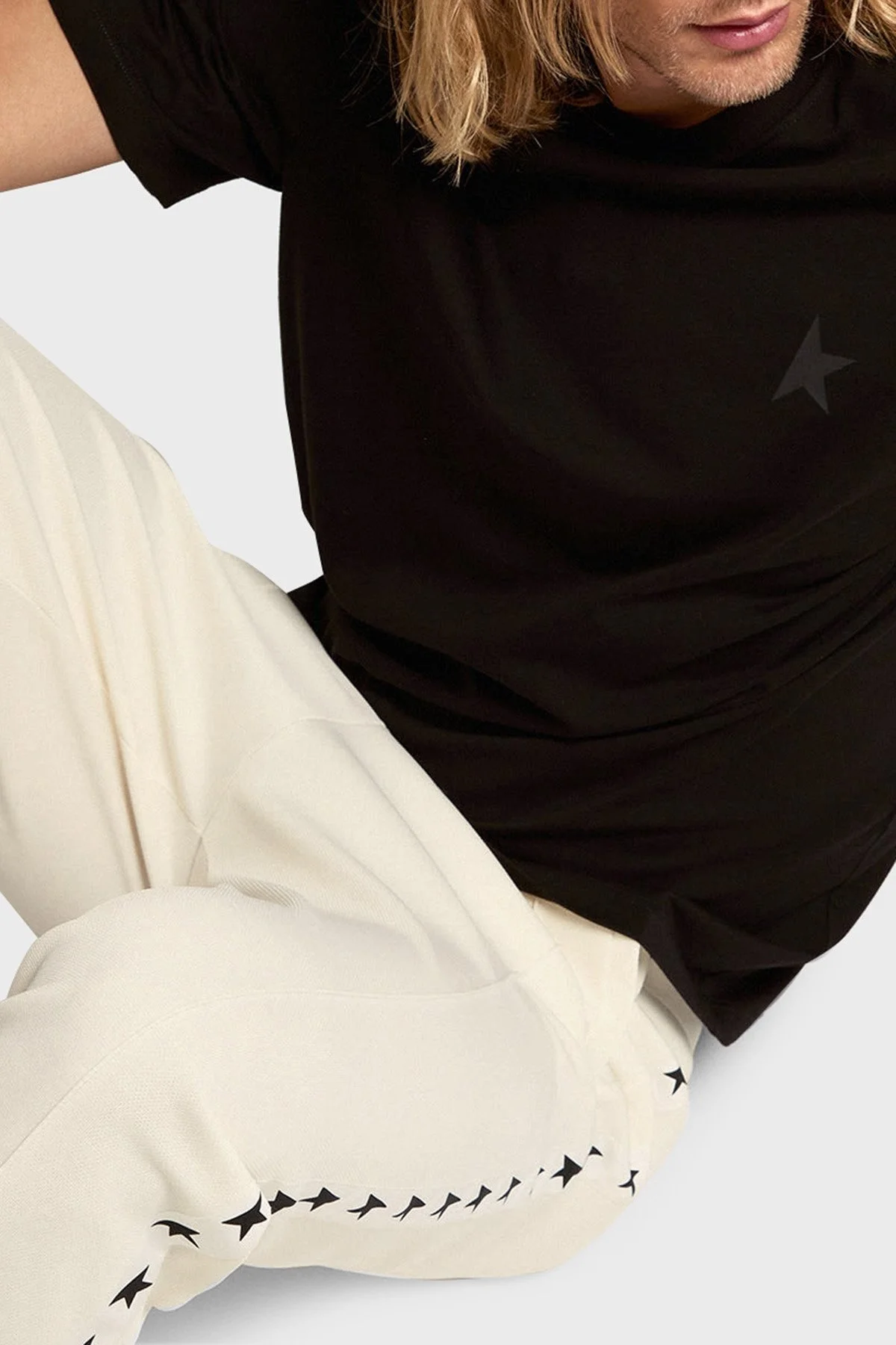 Golden Goose % 100 Pamuk Regular Fit Bisiklet Yaka Erkek T Shirt GMP01220.P000593.90100 SİYAH - 2