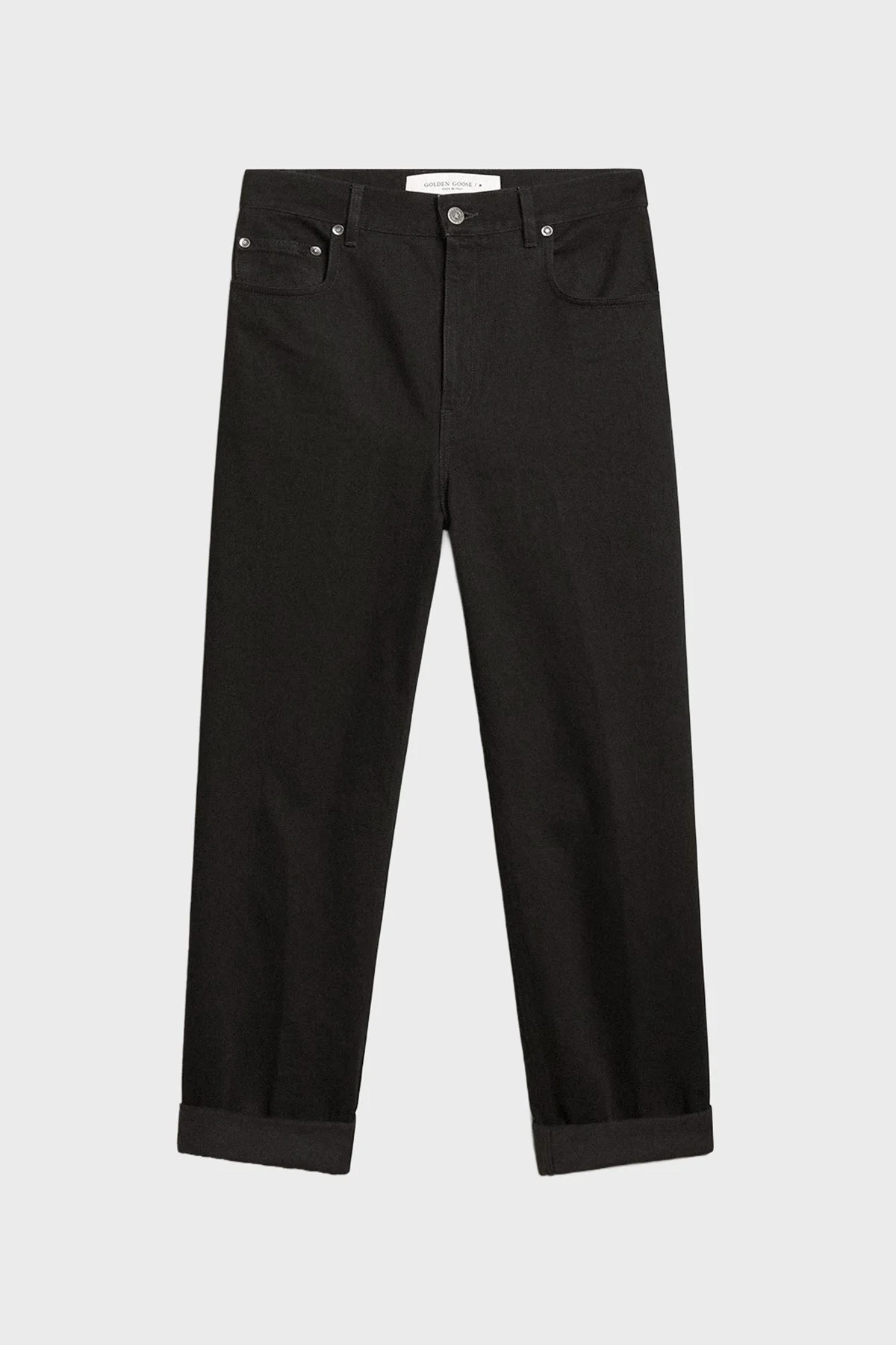 Golden Goose % 100 Pamuk Relaxed Fit Yüksek Bel Jeans Kadın Kot Pantolon GWP00844.P000625.90100 Siyah - 5
