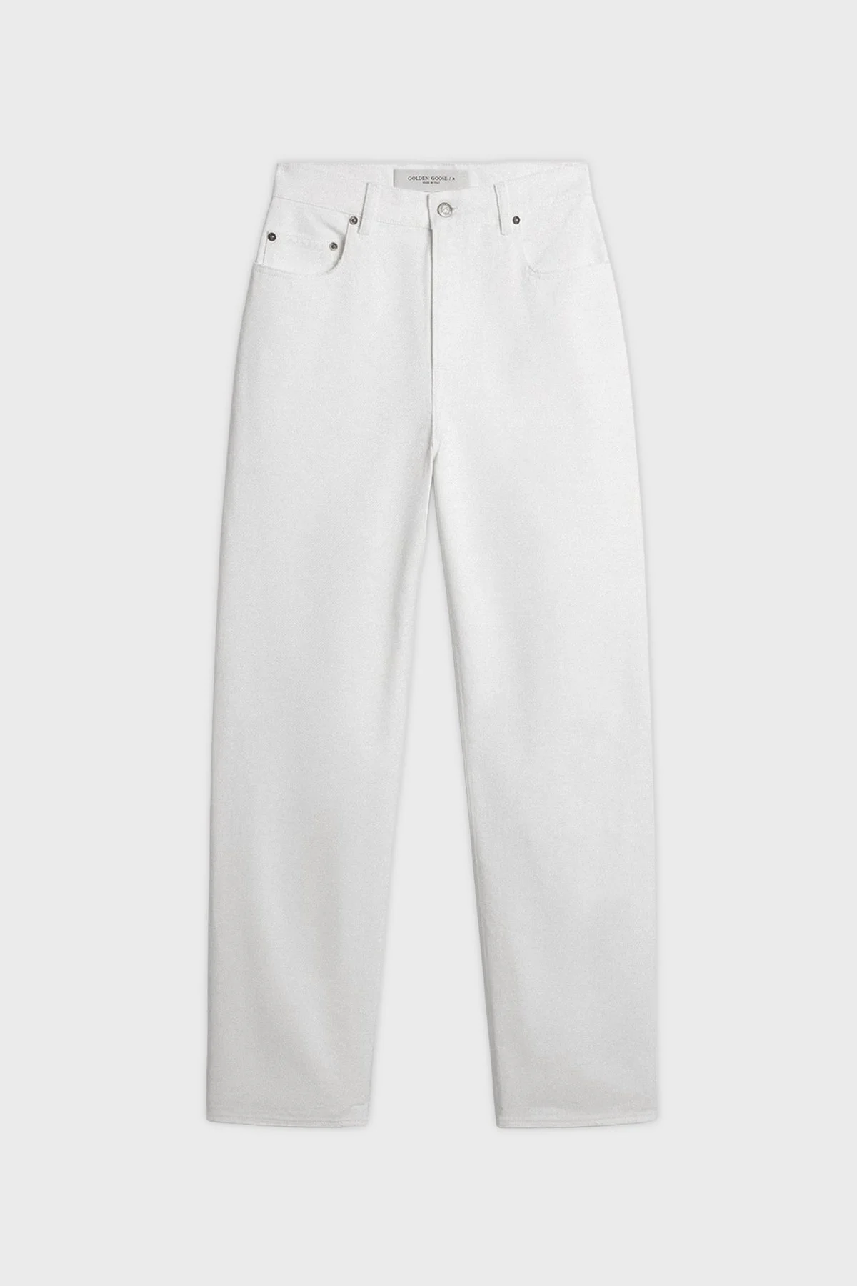 Golden Goose % 100 Pamuk Relaxed Yüksek Bel Jeans Kadın Kot Pantolon GWP00844.P000980.10190 Beyaz - 4