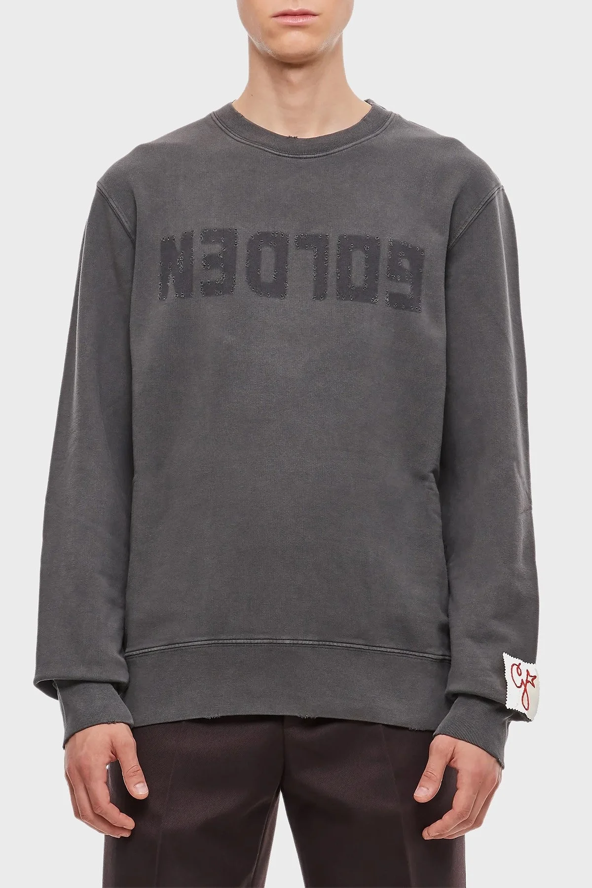 Golden Goose % 100 Pamuklu Bisiklet Yaka Regular Fit Erkek Sweat GMP01223.P000642.60318 ANTRASİT - 1