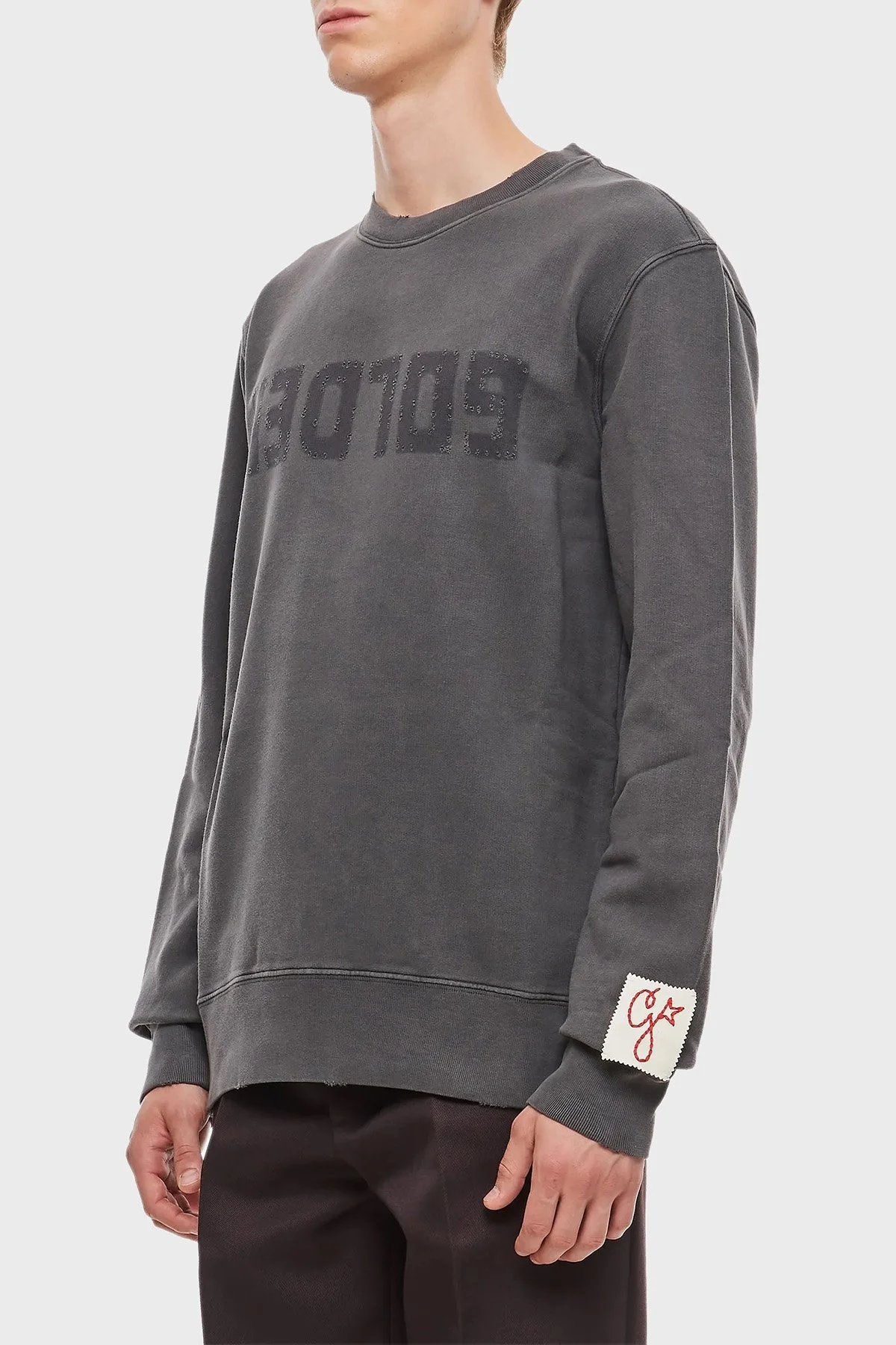 Golden Goose % 100 Pamuklu Bisiklet Yaka Regular Fit Erkek Sweat GMP01223.P000642.60318 ANTRASİT - 2