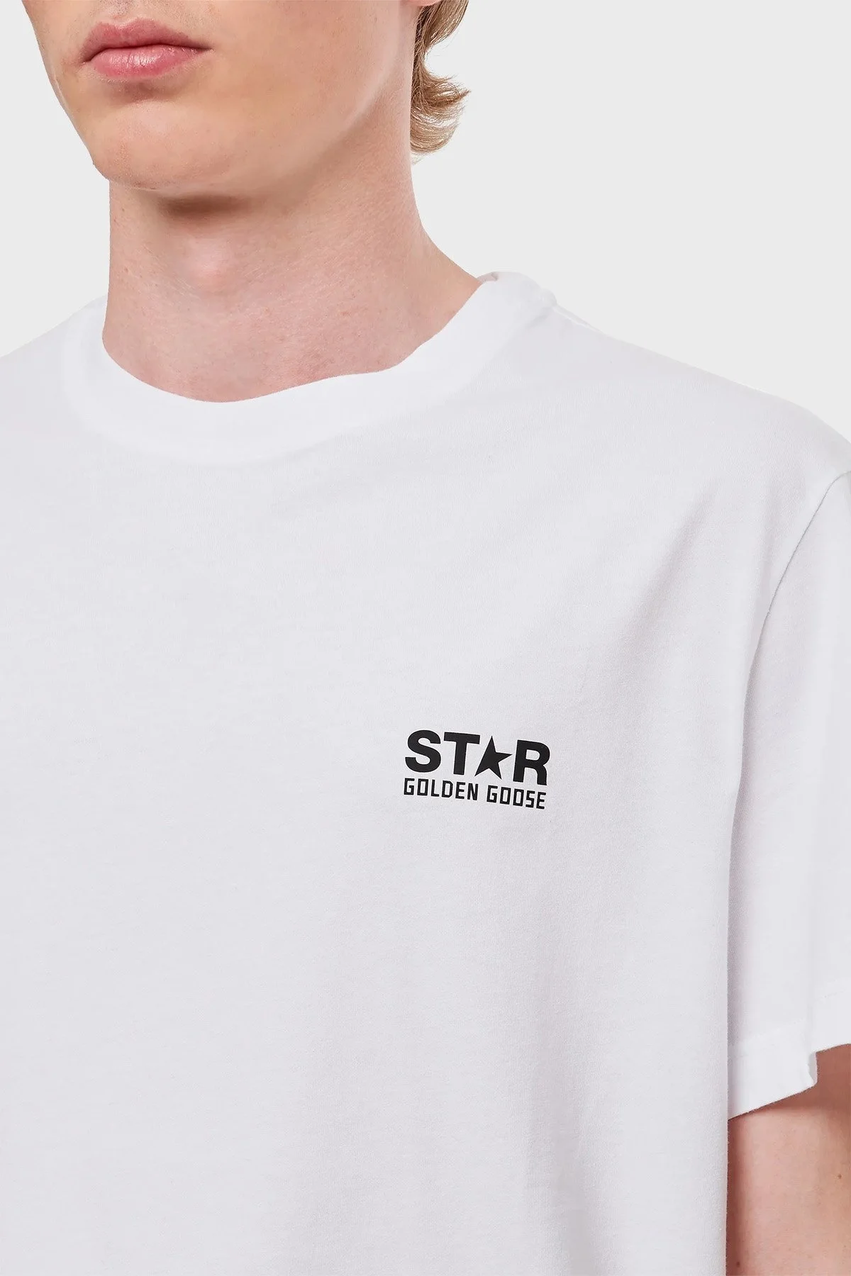Golden Goose % 100 Pamuklu Bisiklet Yaka Regular Fit Erkek T Shirt GMP01220.P000881.10364 BEYAZ - 4
