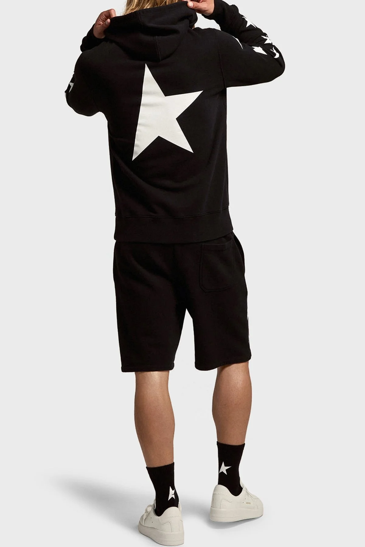 Golden Goose Baskılı % 100 Pamuk Regular Fit Kapüşonlu Erkek Sweat GMP01224.P000534.80203 SİYAH - 2