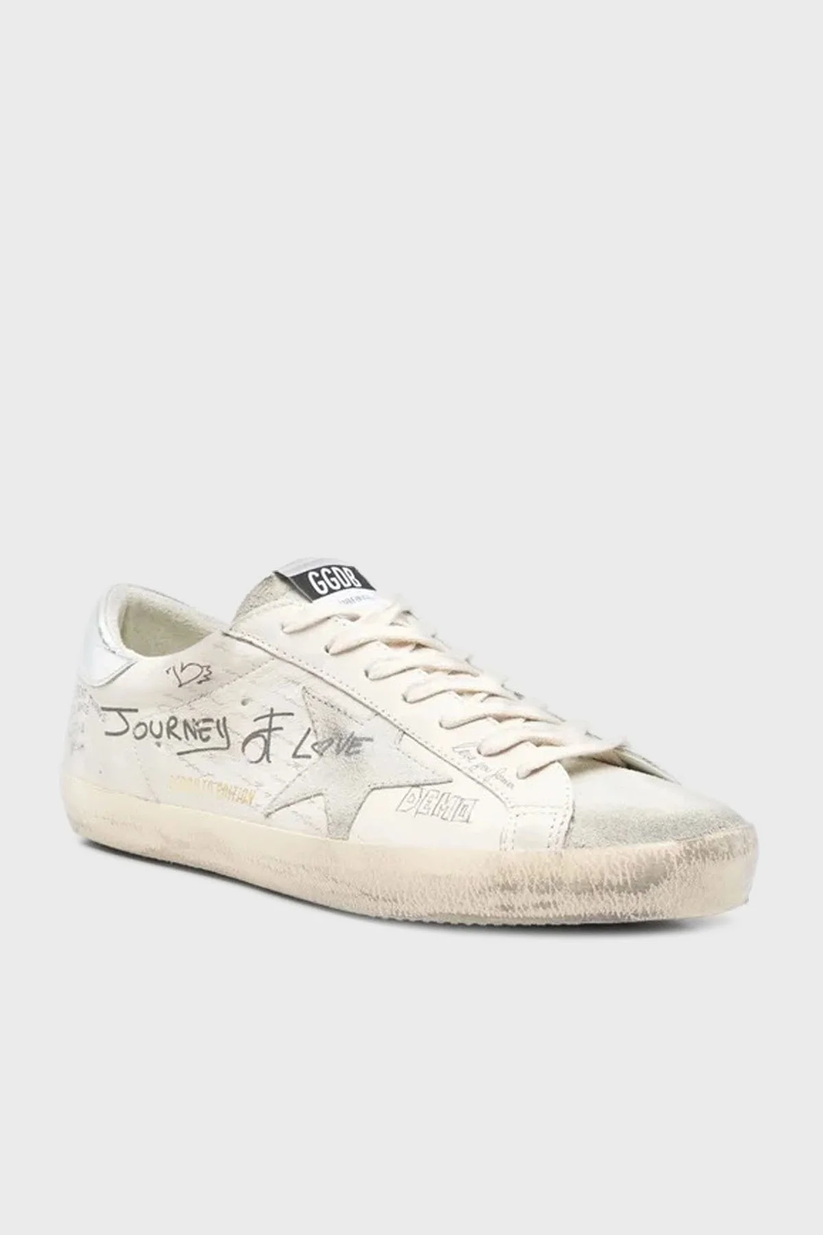 Golden Goose Deri Eskitme Detaylı Sneaker Erkek Ayakkabı GMF00101.F006889.10273 BEYAZ - 6