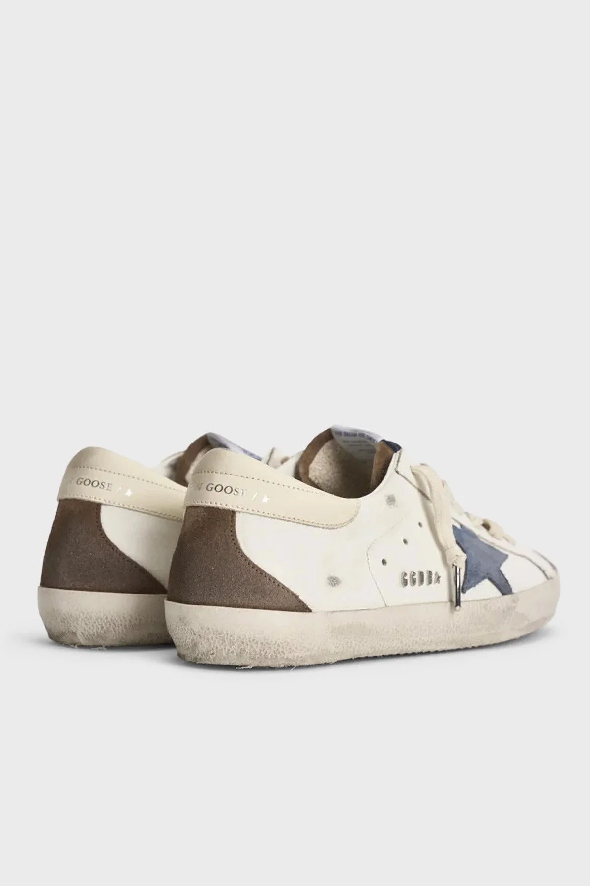 Golden Goose Deri Logolu Sneaker Erkek Ayakkabı GMF00102.F008695.83401 Beyaz-kahve-mavi - 3