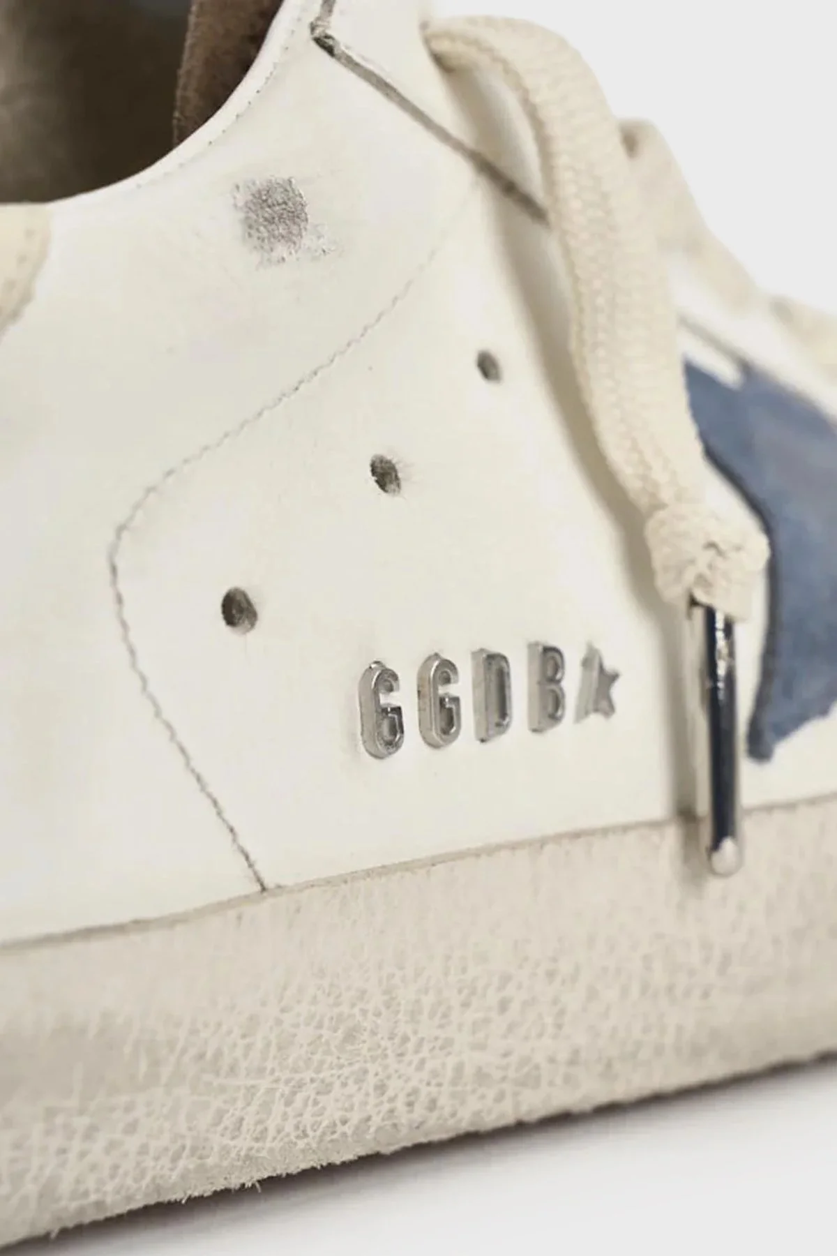 Golden Goose Deri Logolu Sneaker Erkek Ayakkabı GMF00102.F008695.83401 Beyaz-kahve-mavi - 4