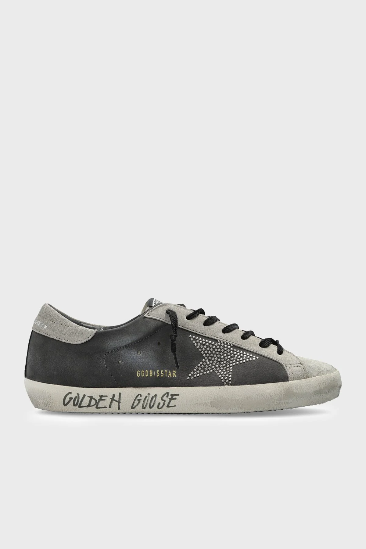 Golden Goose Deri Logolu Sneaker Erkek Ayakkabı GMF01038.F008133.90511 KOYU GRİ - 1