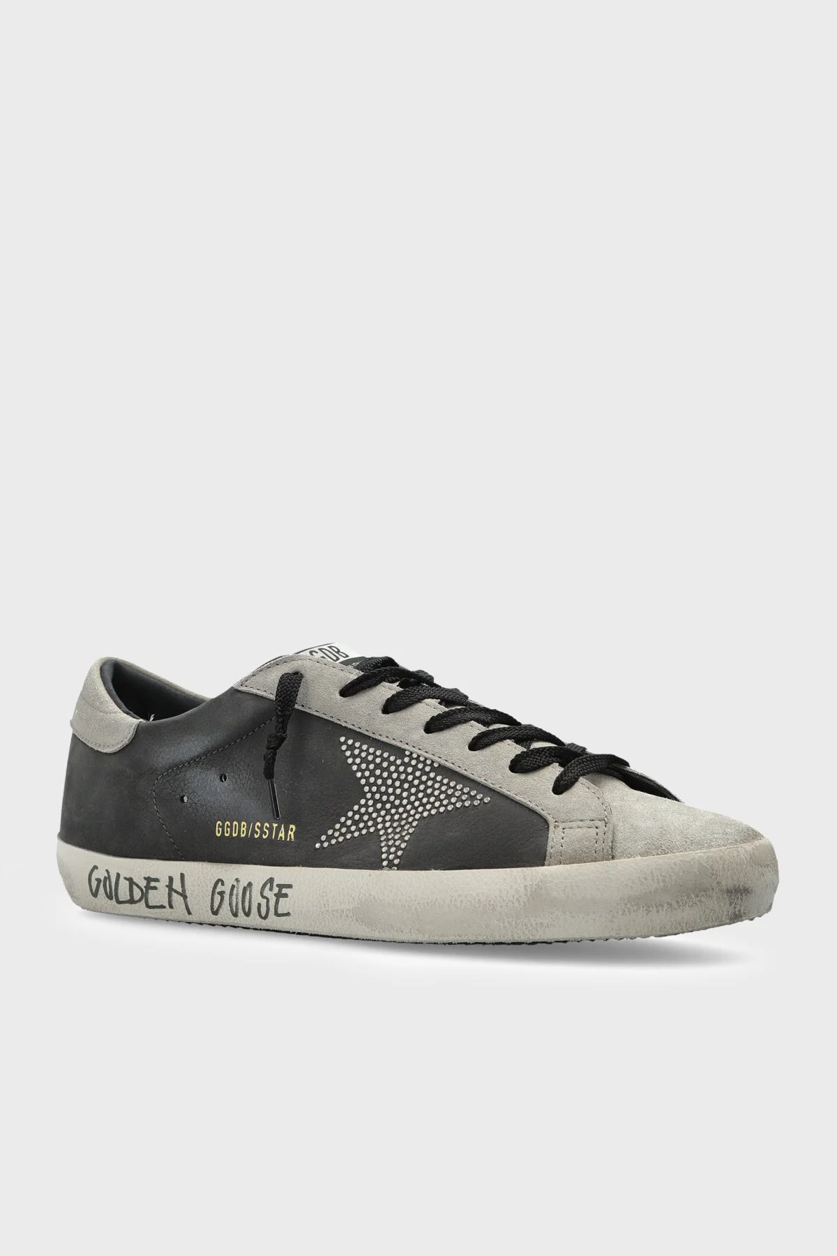 Golden Goose Deri Logolu Sneaker Erkek Ayakkabı GMF01038.F008133.90511 KOYU GRİ - 4