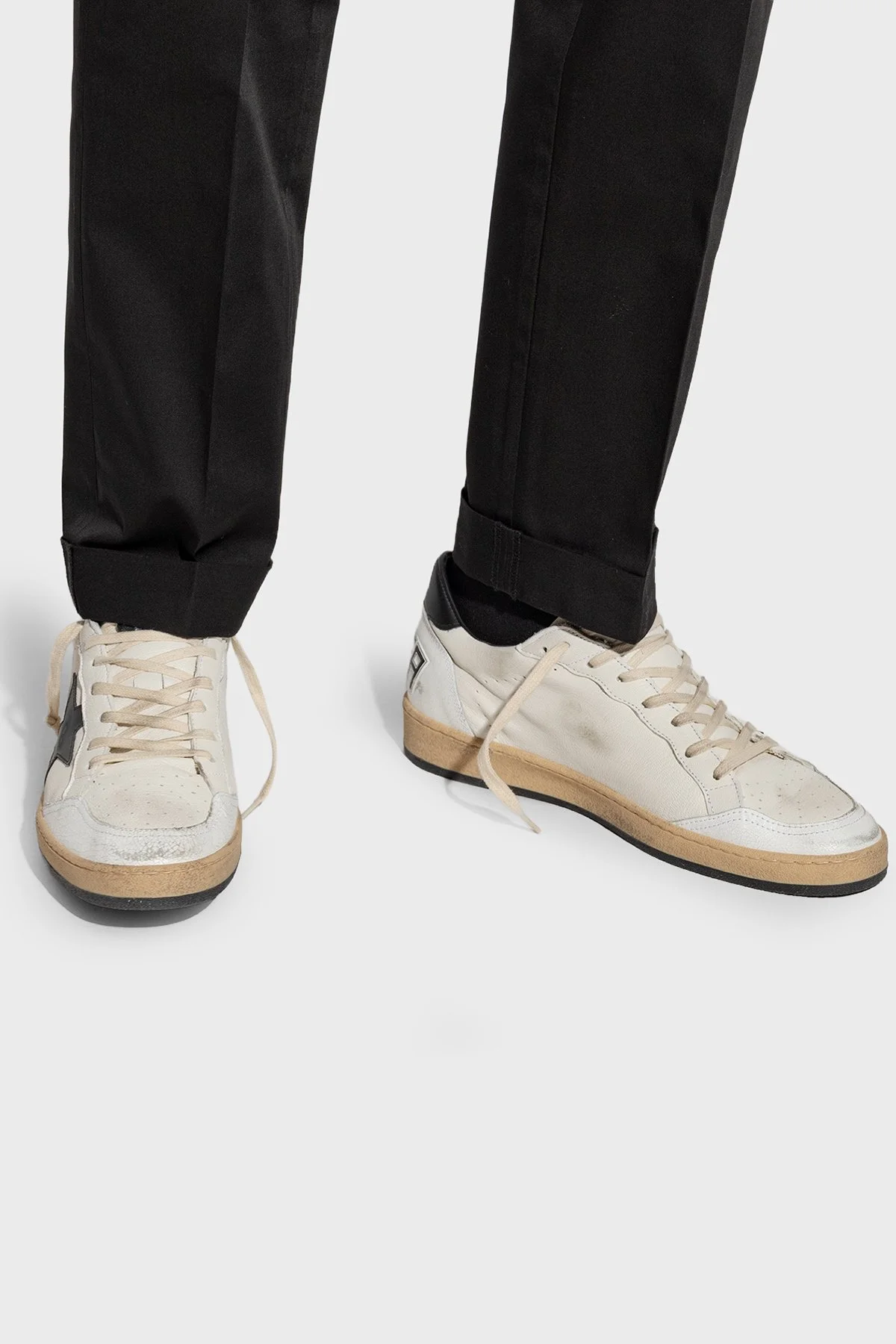 Golden Goose Deri Sneaker Erkek Ayakkabı GMF00117.F003771.10283 Beyaz-siyah - 2