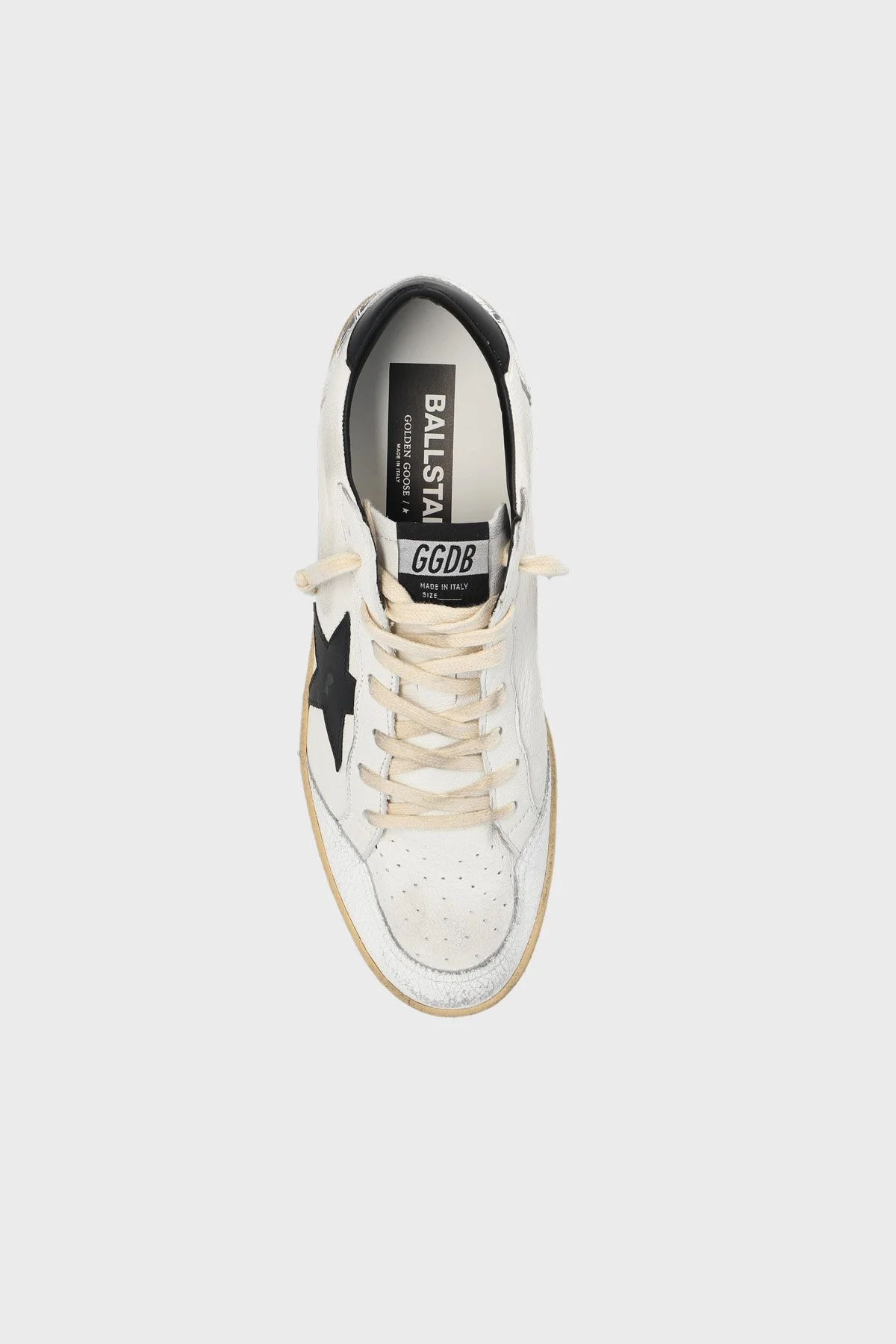 Golden Goose Deri Sneaker Erkek Ayakkabı GMF00117.F003771.10283 Beyaz-siyah - 5