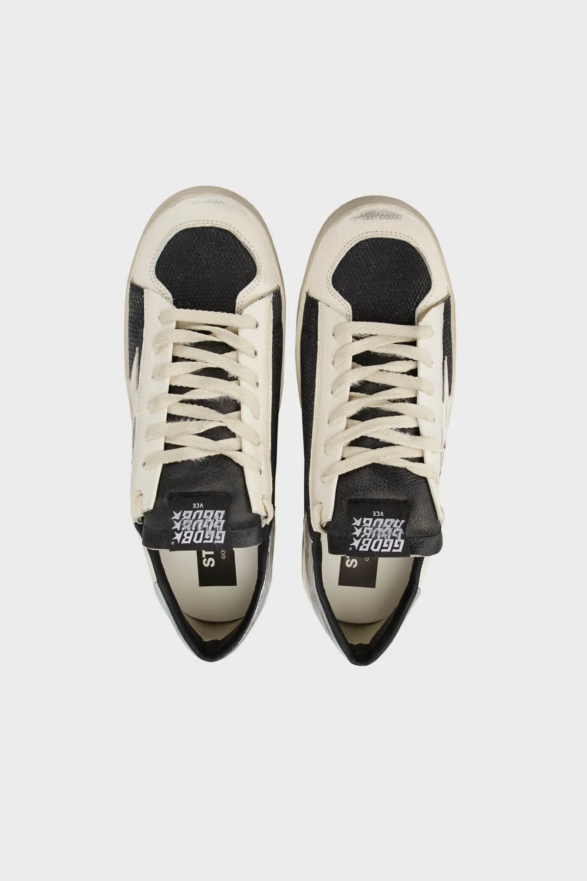 Golden Goose Deri Sneaker Erkek Ayakkabı GMF00128.F005453.10238 SİYAH-BEYAZ - 5