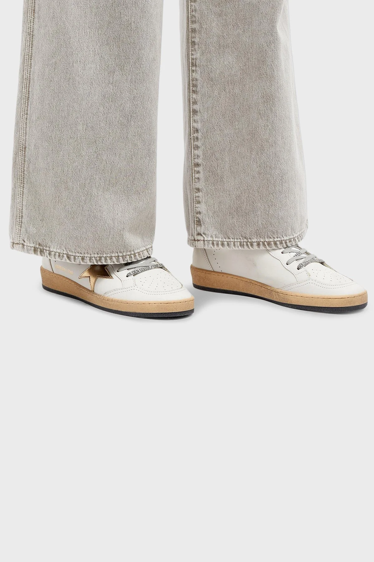 Golden Goose Eskitme Detaylı Deri Logolu Sneaker Kadın Ayakkabı GWF00117.F000783.80608 Beyaz - 2