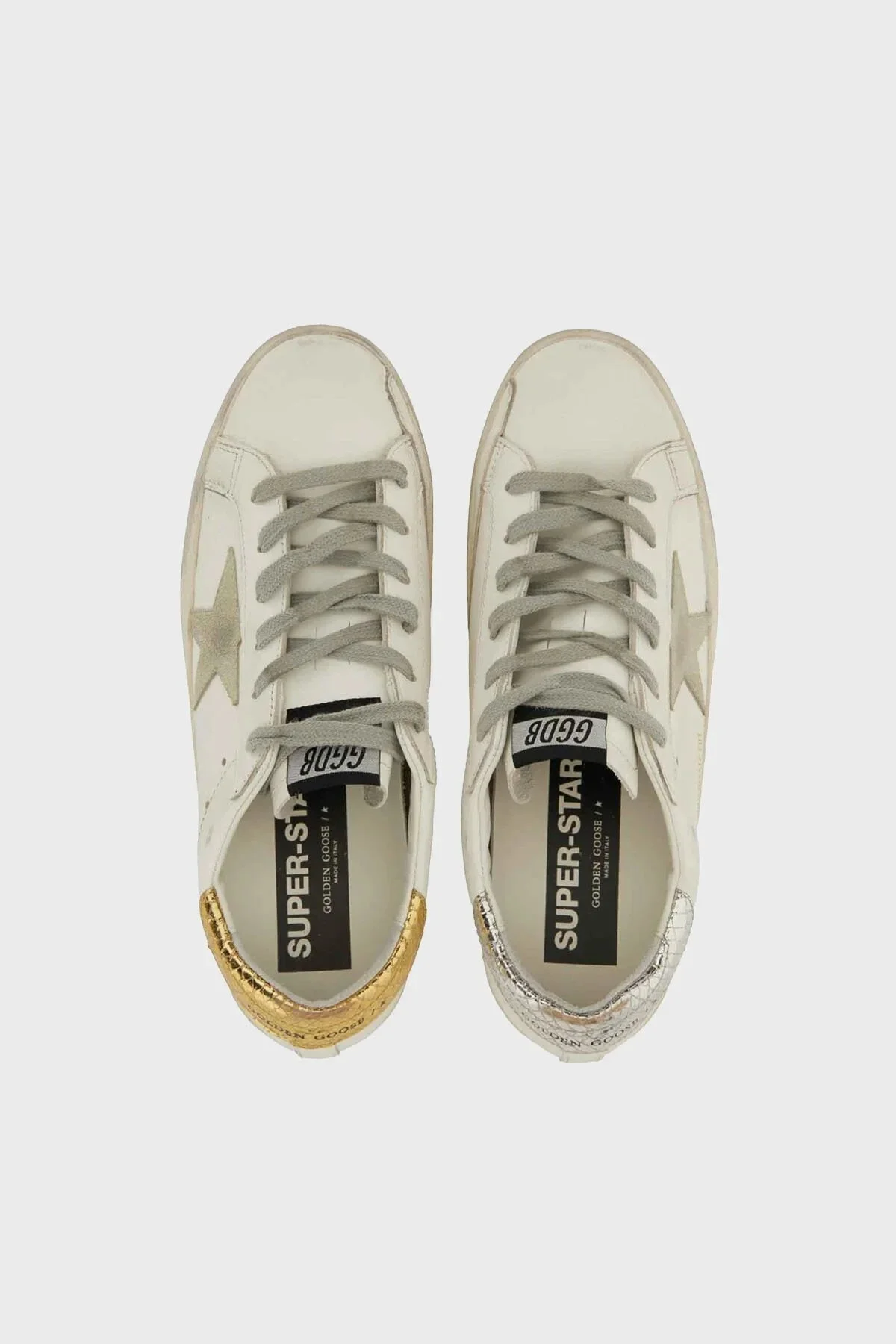 Golden Goose Hakiki Deri Eskitme Görünümlü Sneaker Bayan Ayakkabı GWF00101.F000861.10417 BEYAZ - 3
