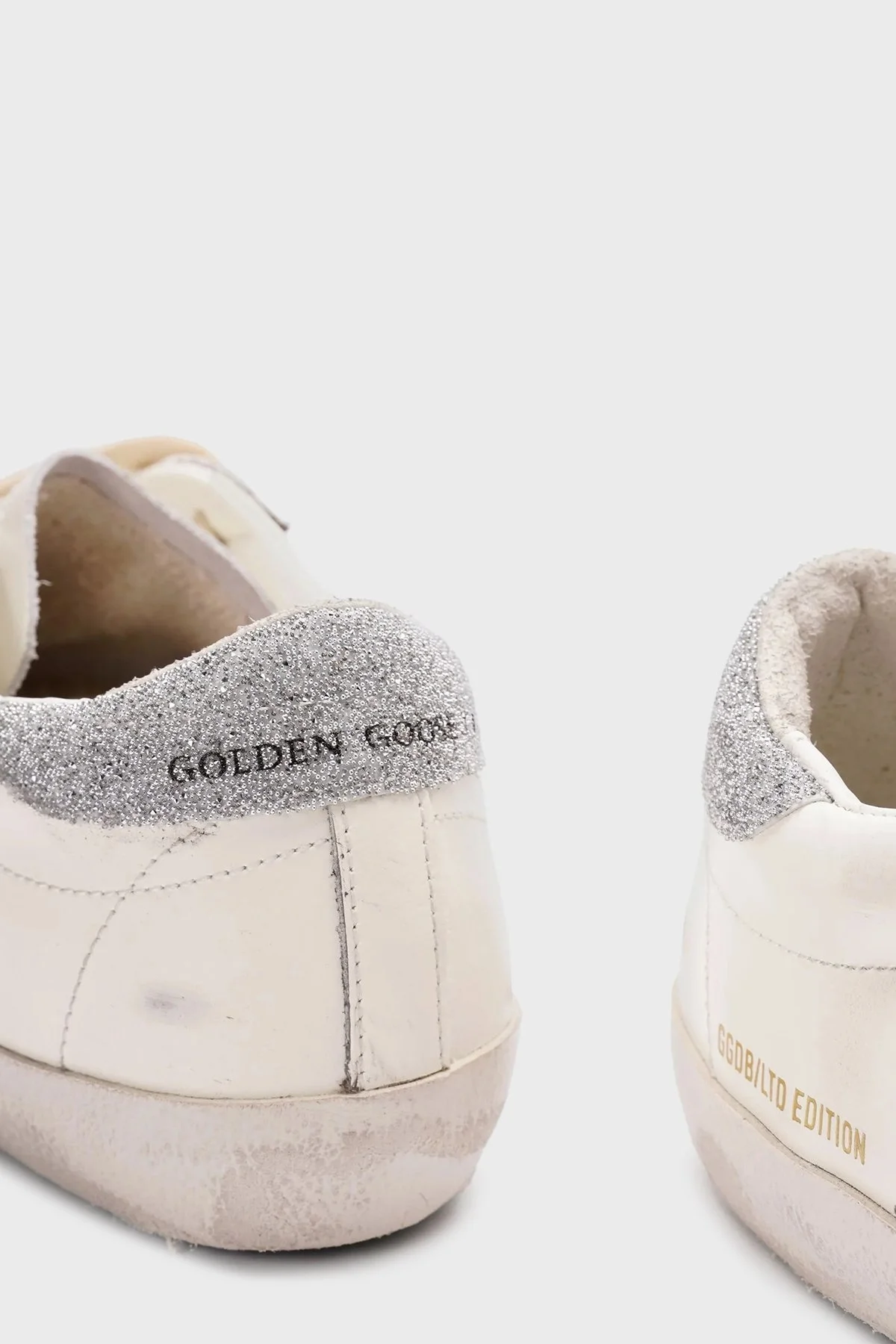 Golden Goose Hakiki Deri Logolu Sim ve Taş Detaylı Sneaker Bayan Ayakkabı GWF00101.F006884.12172 BEYAZ-GÜMÜŞ - 4