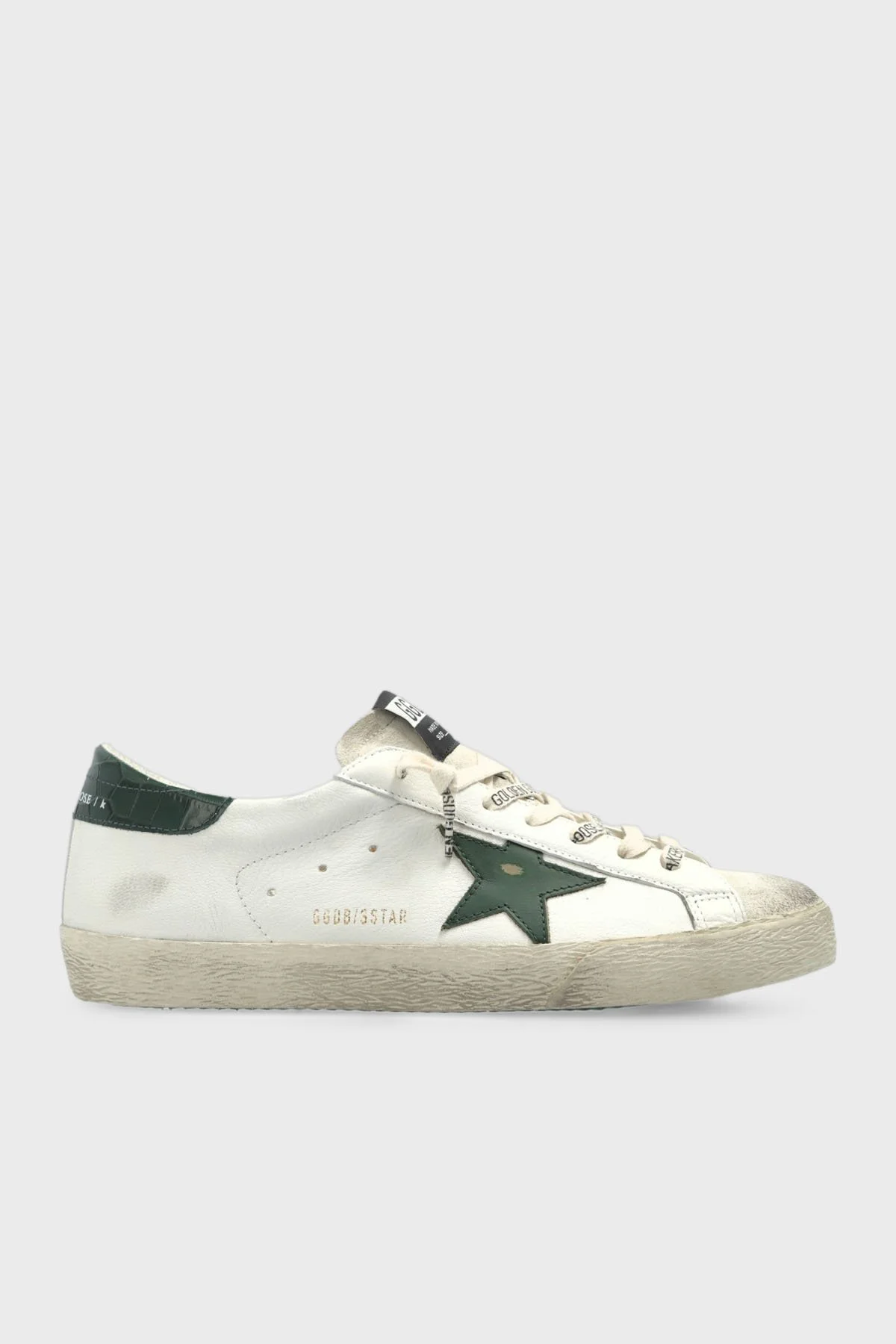 Golden Goose Hakiki Deri Logolu Sneaker Erkek Ayakkabı GMF00101.F008113.10502 BEYAZ-YEŞİL - 1