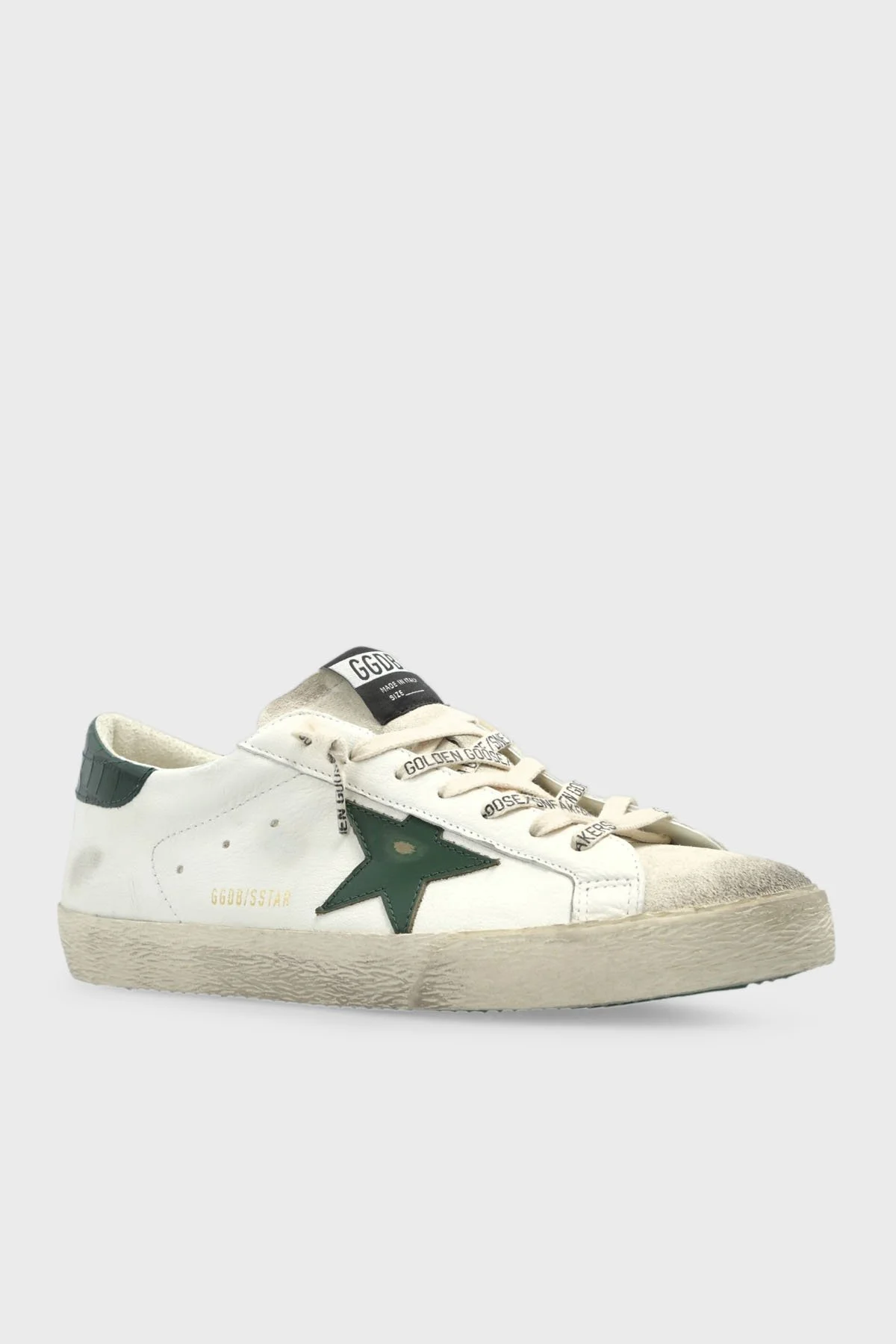 Golden Goose Hakiki Deri Logolu Sneaker Erkek Ayakkabı GMF00101.F008113.10502 BEYAZ-YEŞİL - 4