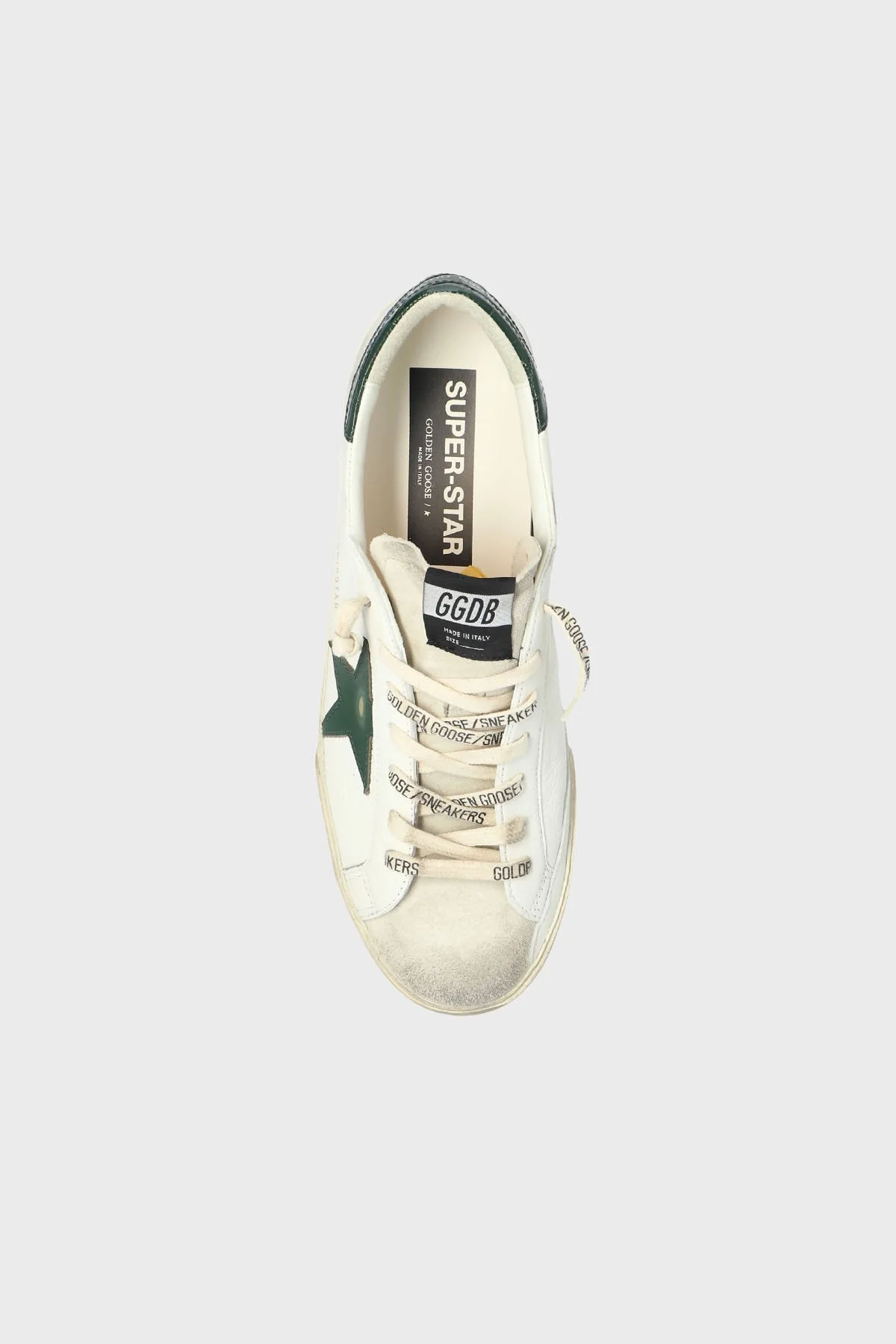 Golden Goose Hakiki Deri Logolu Sneaker Erkek Ayakkabı GMF00101.F008113.10502 BEYAZ-YEŞİL - 5