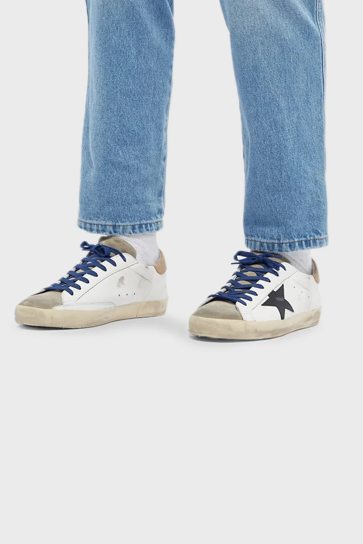 Golden Goose Hakiki Deri Sneaker Erkek Ayakkabı GMF00101.F003208.11178 BEYAZ - 3