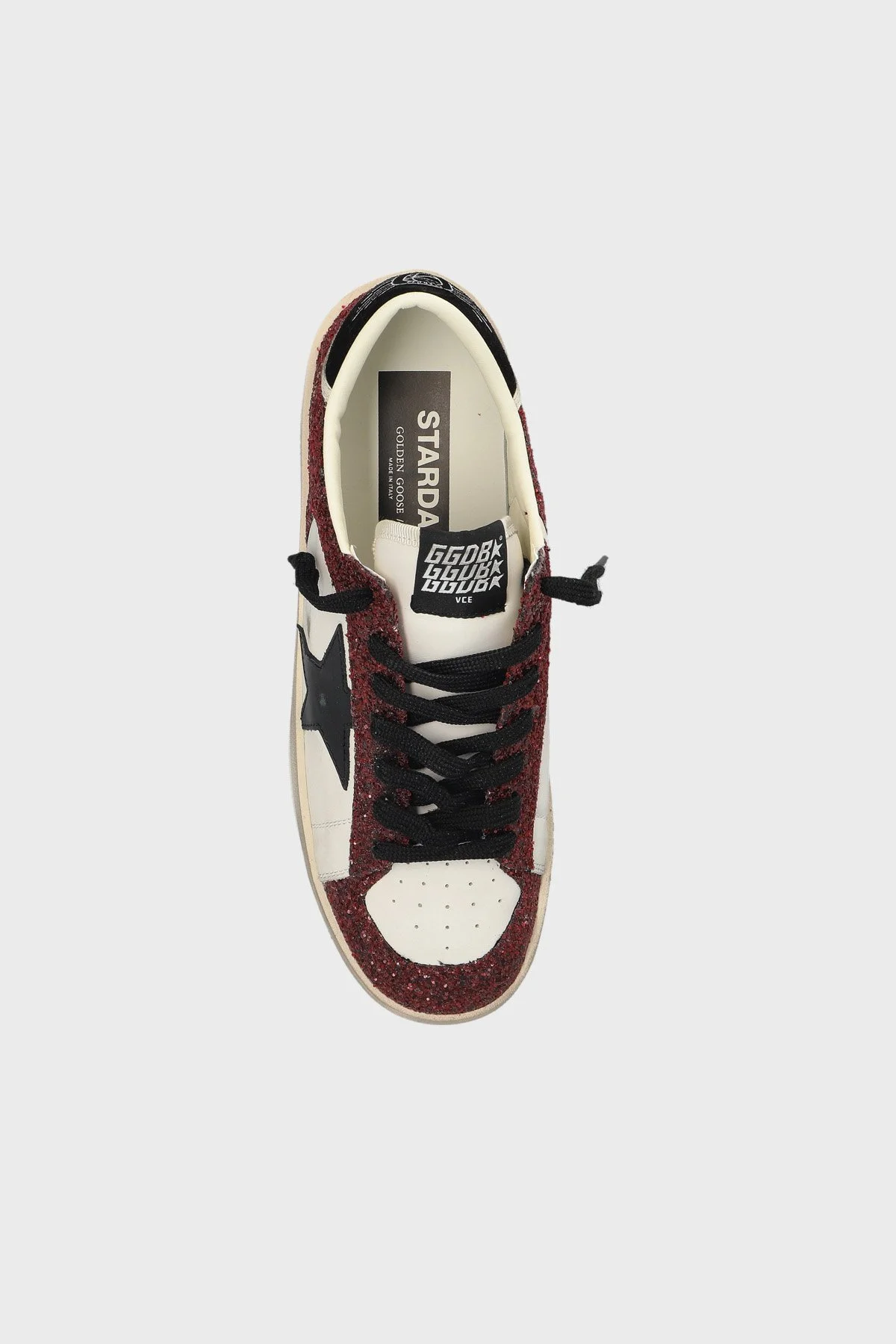Golden Goose Hakiki Deri Sneaker Kadın Ayakkabı GWF00333.F008766.15994 Bordo-beyaz-siyah - 5