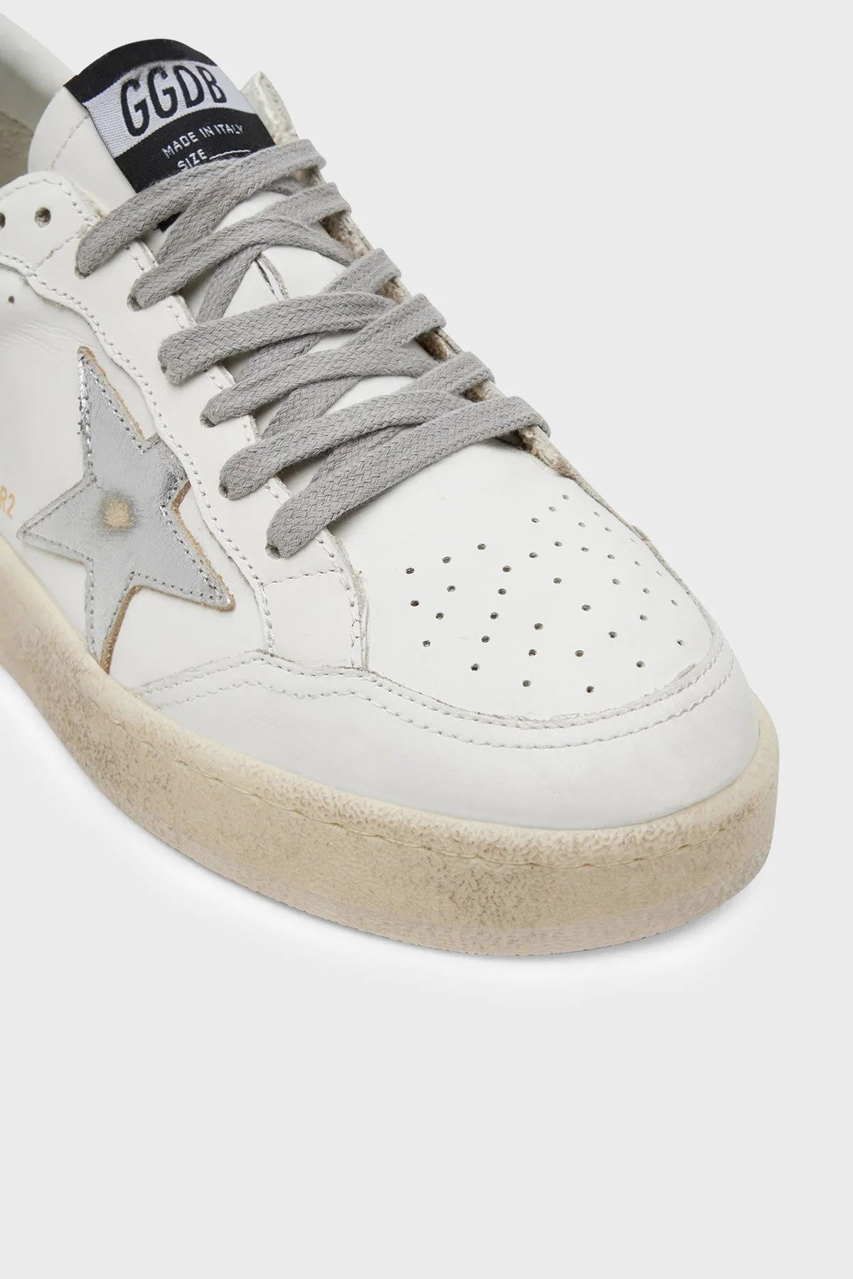 Golden Goose Hakiki Deri Sneaker Kadın Ayakkabı GWF00804.F006966.80185 Beyaz-gümüş - 4