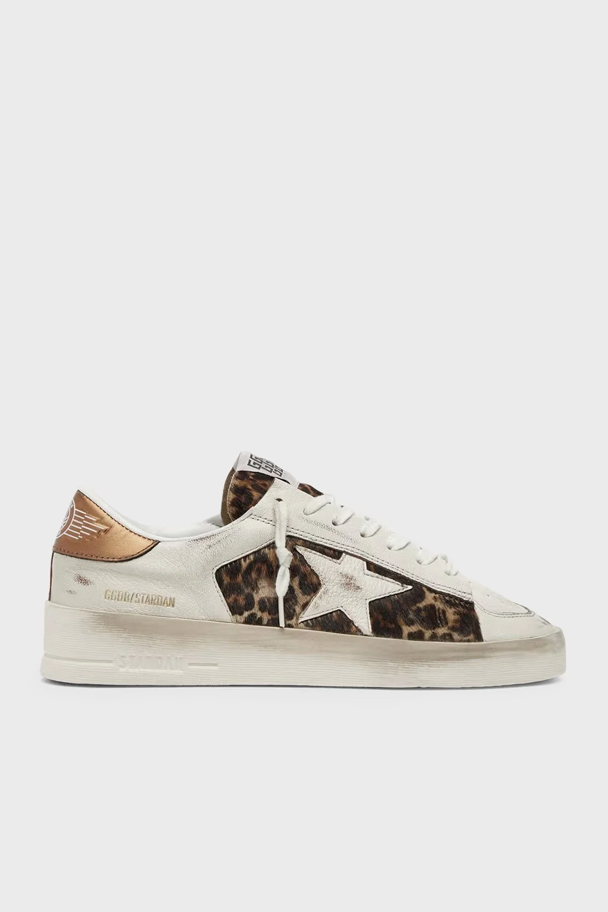 Golden Goose Leopar Detaylı Deri Sneaker Kadın Ayakkabı GWF00333.F008491.81551 Beyaz-leopar - 1