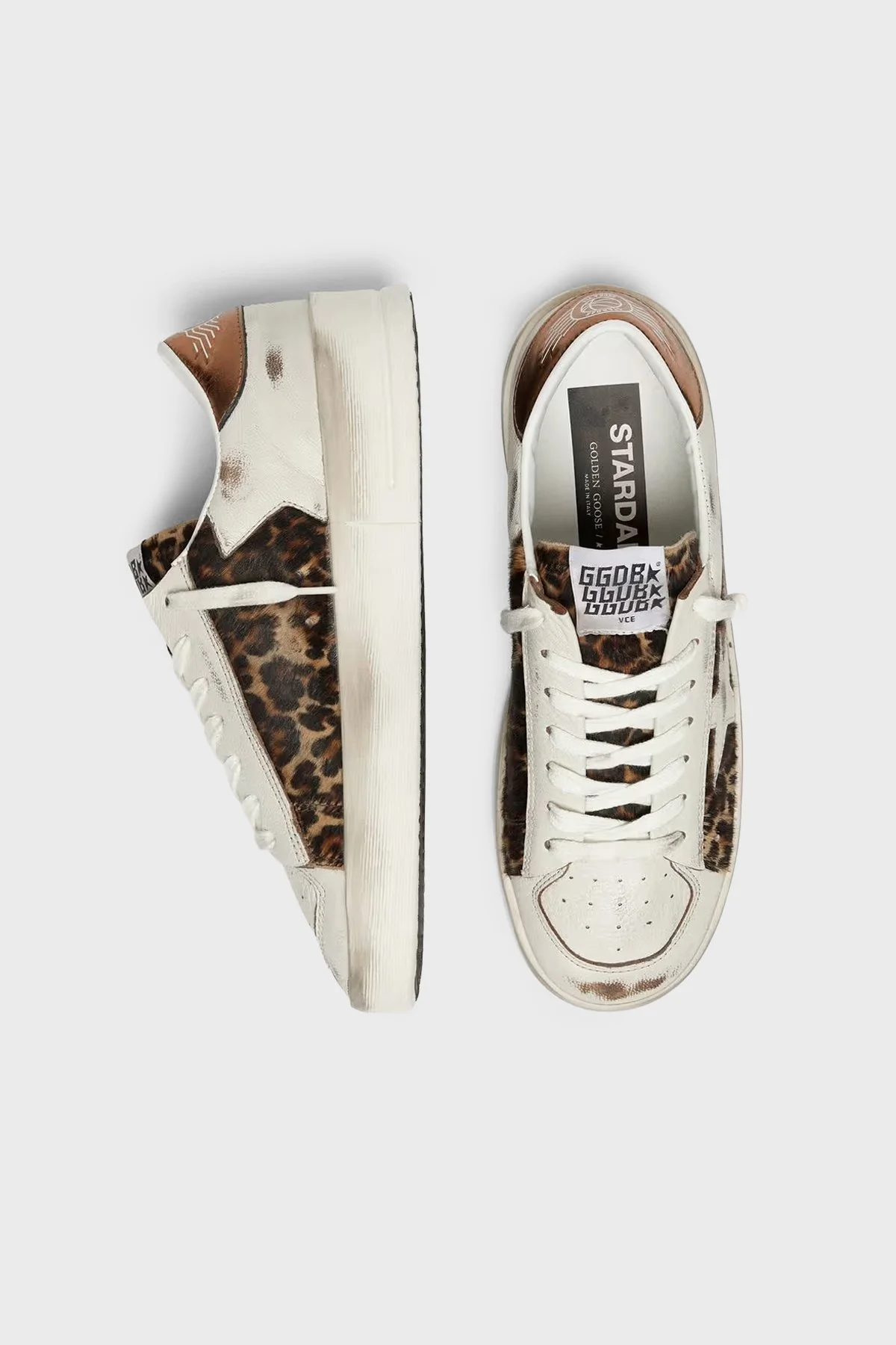 Golden Goose Leopar Detaylı Deri Sneaker Kadın Ayakkabı GWF00333.F008491.81551 Beyaz-leopar - 2