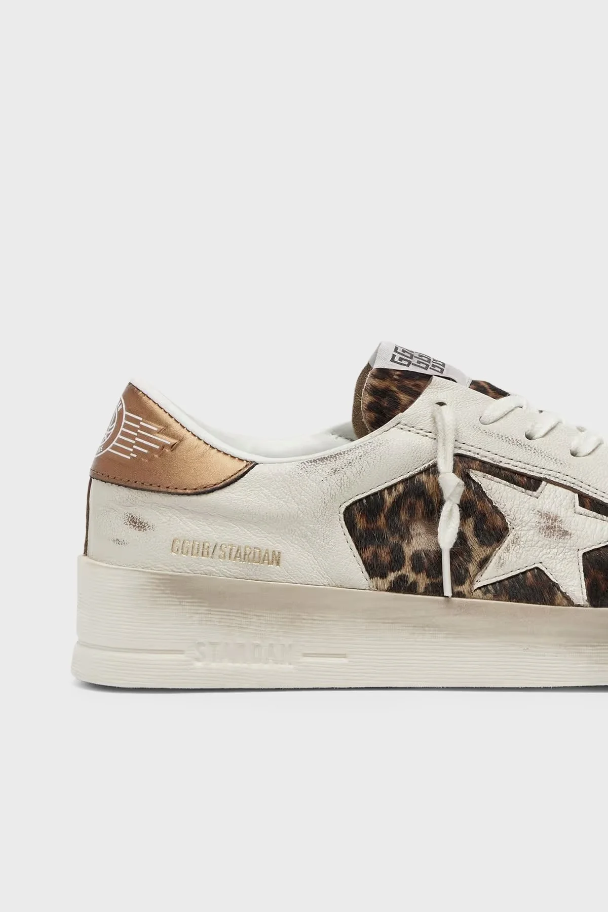 Golden Goose Leopar Detaylı Deri Sneaker Kadın Ayakkabı GWF00333.F008491.81551 Beyaz-leopar - 4