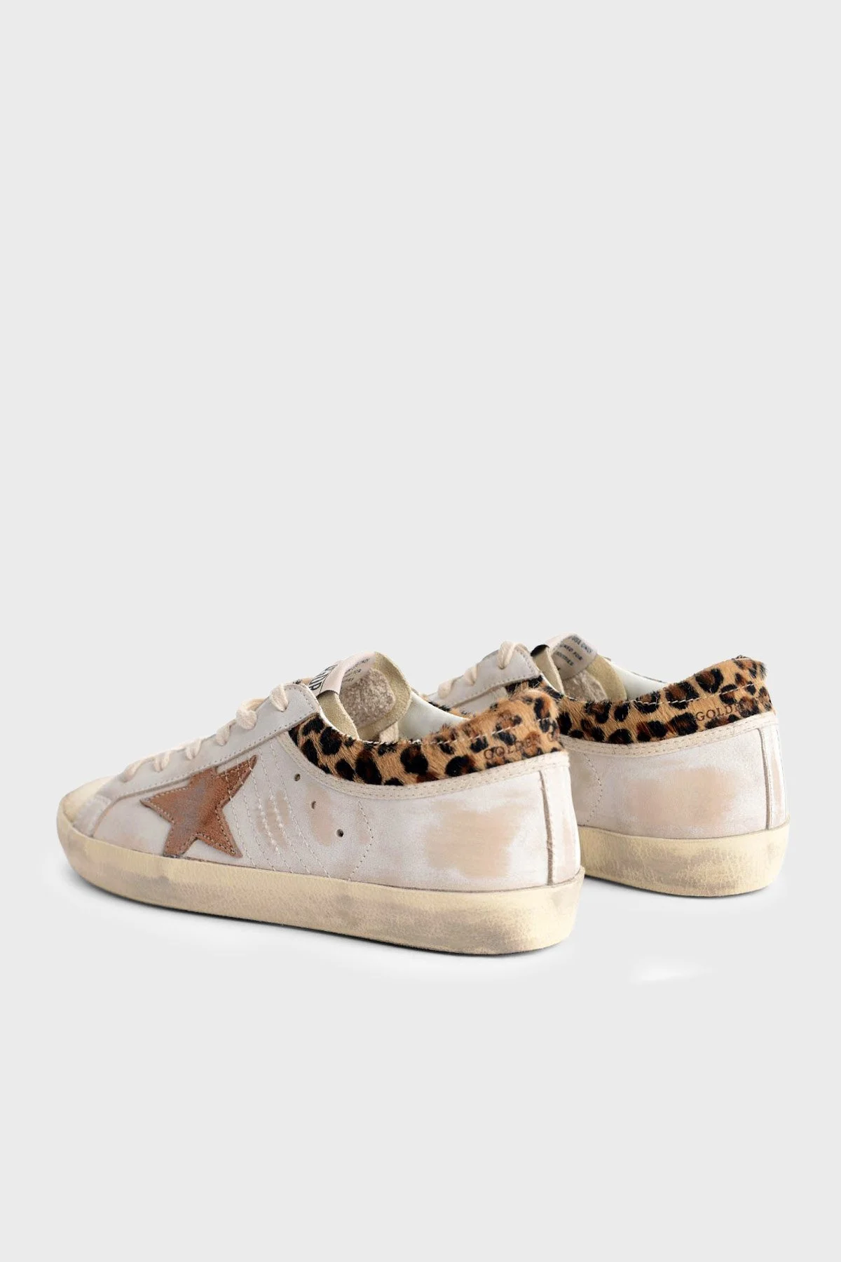 Golden Goose Leopar Detaylı Hakiki Deri Sneaker Kadın Ayakkabı GWF01042.F008167.83260 Beyaz-leopar - 4