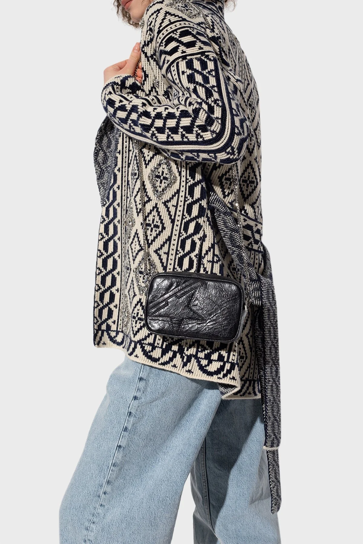 Golden Goose Logolu Çıkarılabilir Zincir Askılı Hakiki Deri Bayan Çanta GWA00228.A000334.90100 SİYAH - 2