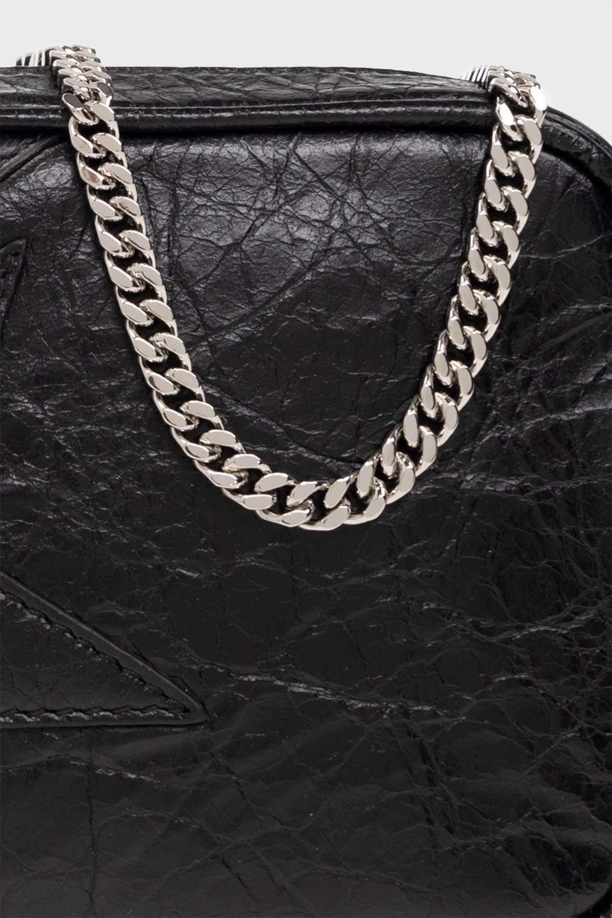 Golden Goose Logolu Çıkarılabilir Zincir Askılı Hakiki Deri Bayan Çanta GWA00228.A000334.90100 SİYAH - 6