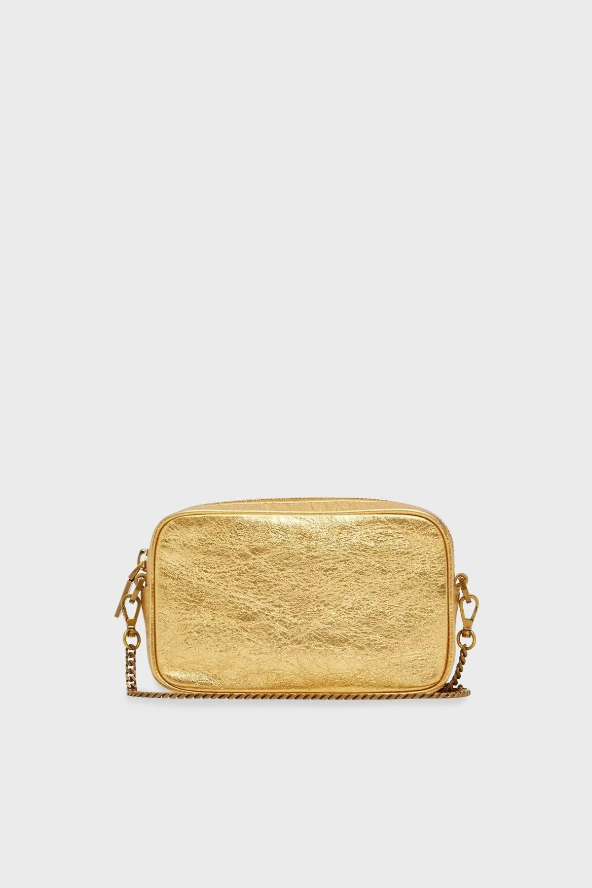 Golden Goose Logolu Çıkarılabilir Zincir Askılı Hakiki Deri Bayan Çanta GWA00228.A000494.65121 GOLD - 5