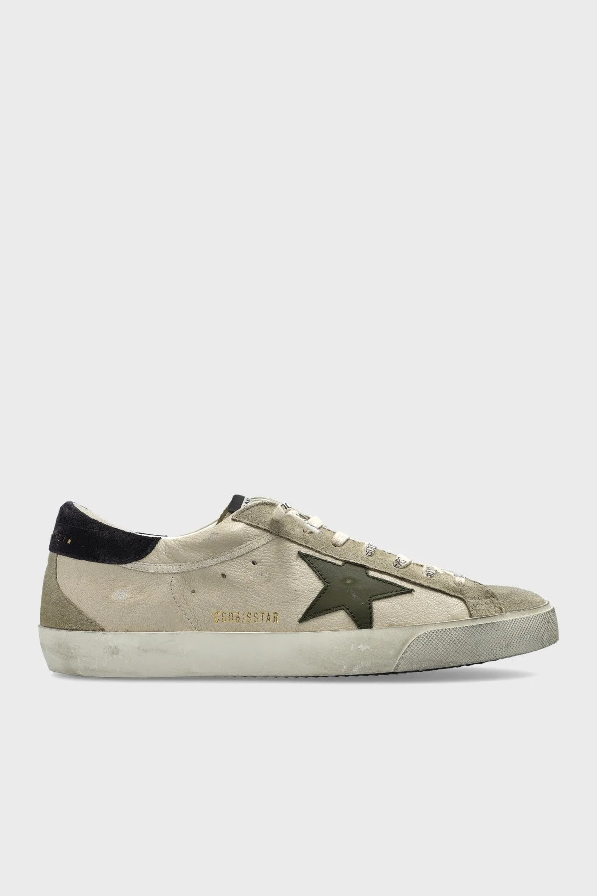 Golden Goose Logolu Deri Erkek Ayakkabı GMF00102.F008728.83408 Krem-olive - 1