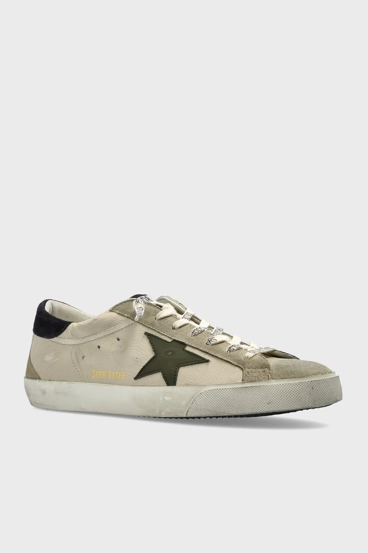 Golden Goose Logolu Deri Erkek Ayakkabı GMF00102.F008728.83408 Krem-olive - 3