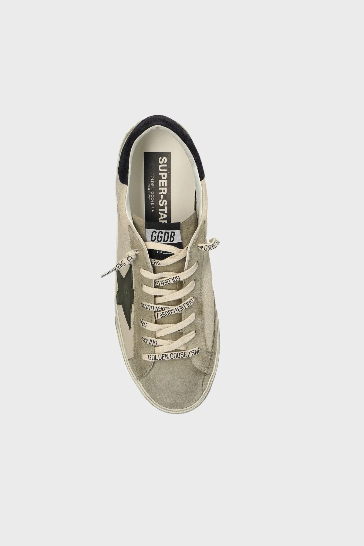 Golden Goose Logolu Deri Erkek Ayakkabı GMF00102.F008728.83408 Krem-olive - 5