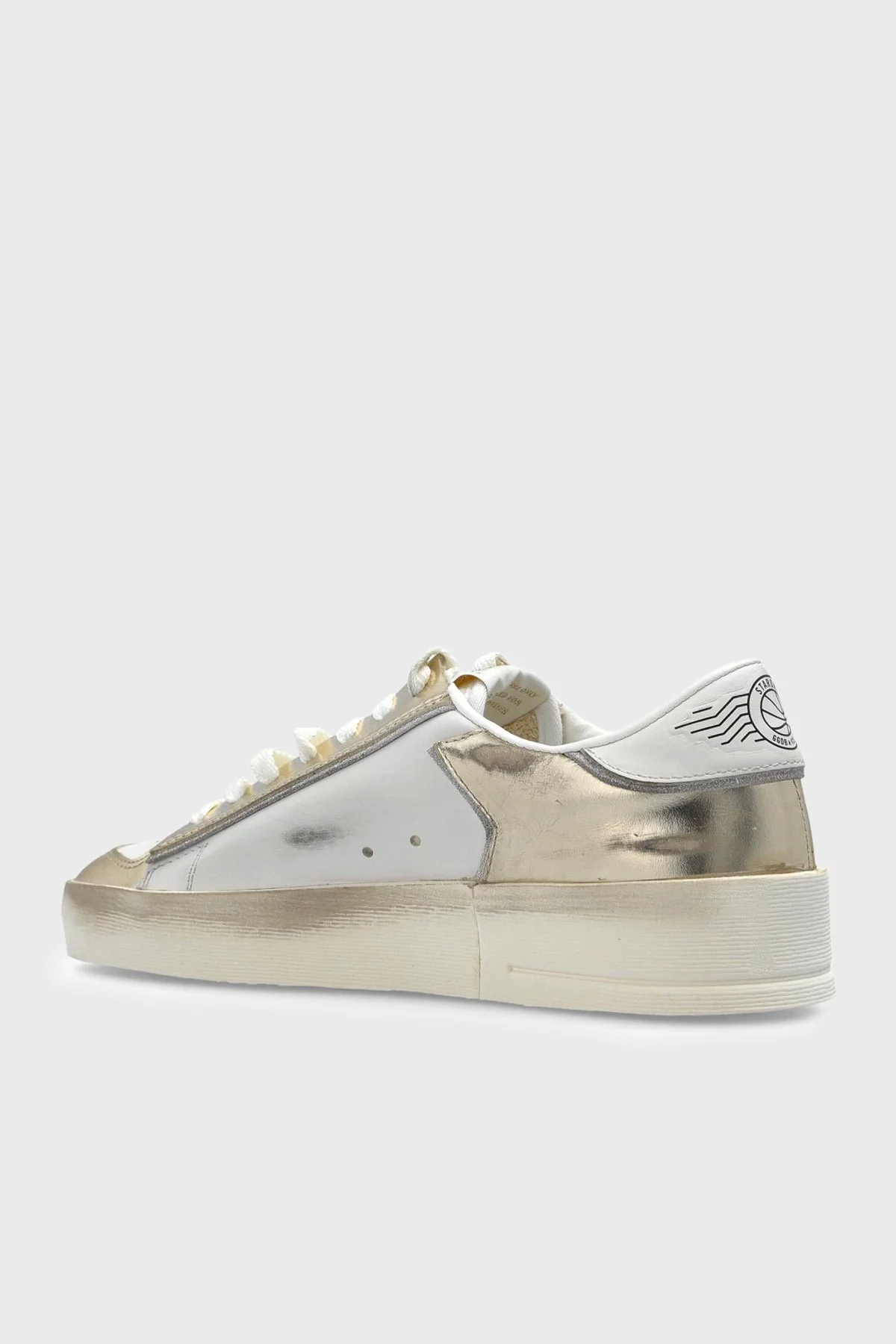 Golden Goose Logolu Deri Parlak Sneaker Kadın Ayakkabı GWF00333.F007536.12281 Beyaz-gold - 3