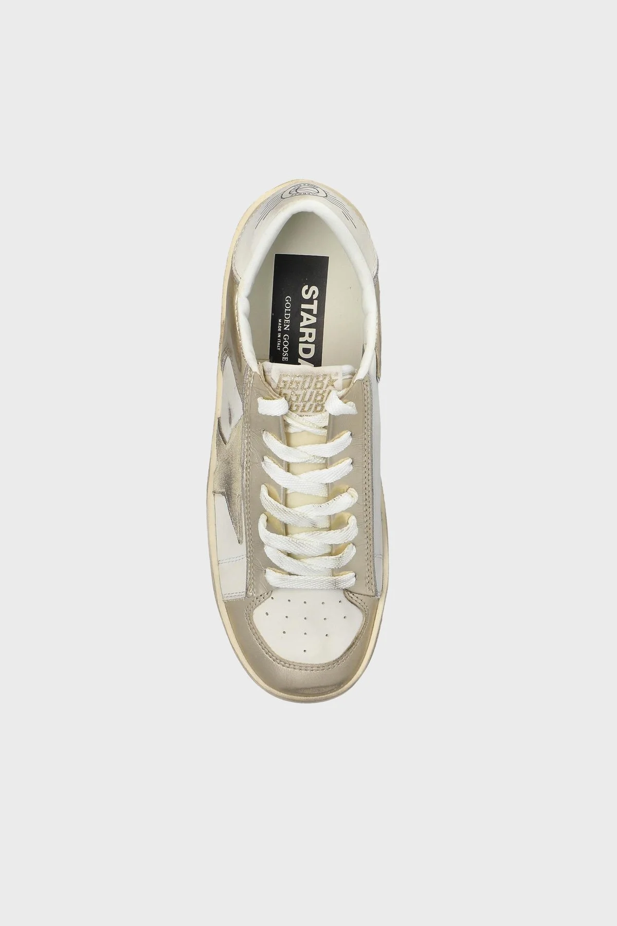 Golden Goose Logolu Deri Parlak Sneaker Kadın Ayakkabı GWF00333.F007536.12281 Beyaz-gold - 4